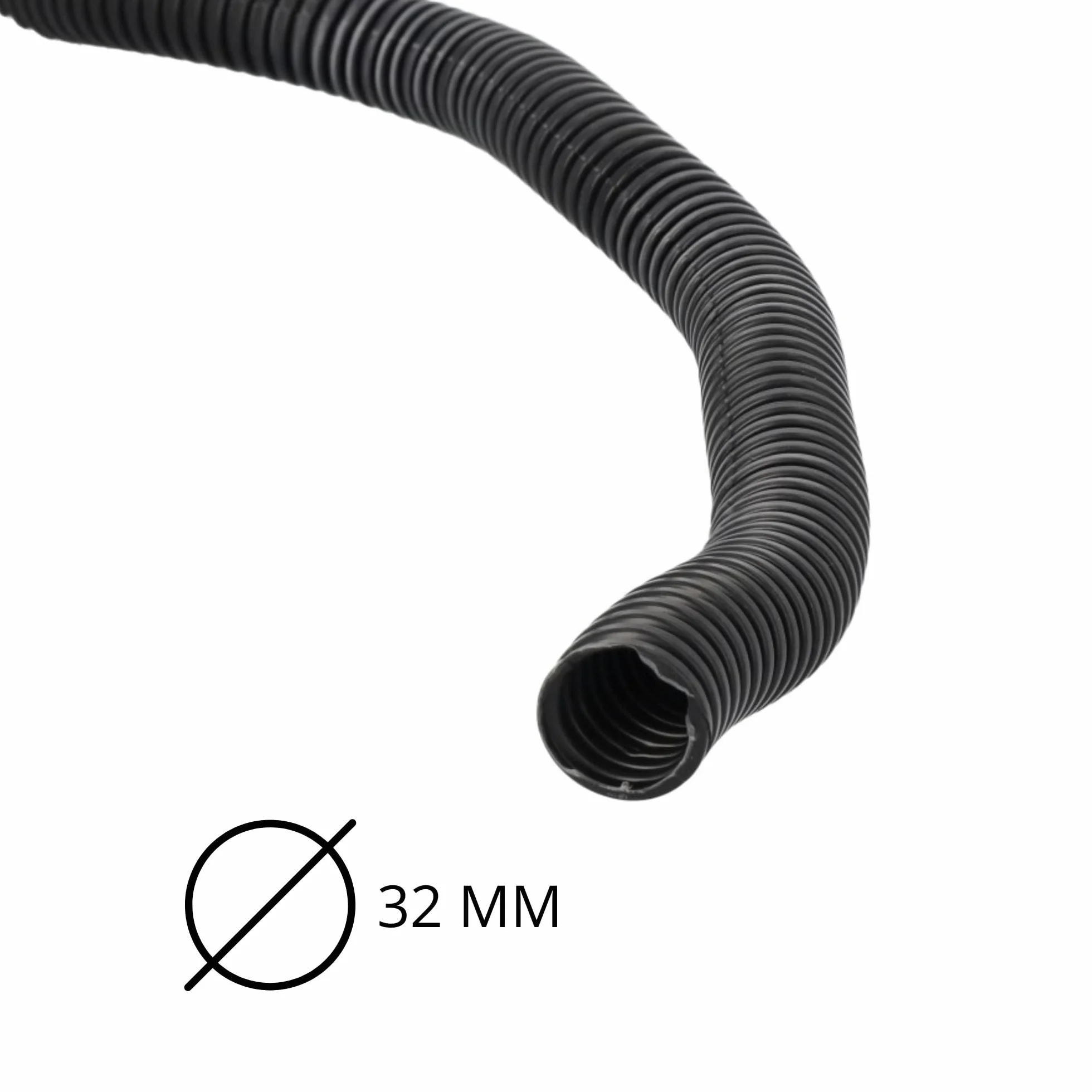 Tubo Corrugado PVC 32mm Bobina 50m Manguera Protectora Cables Negro