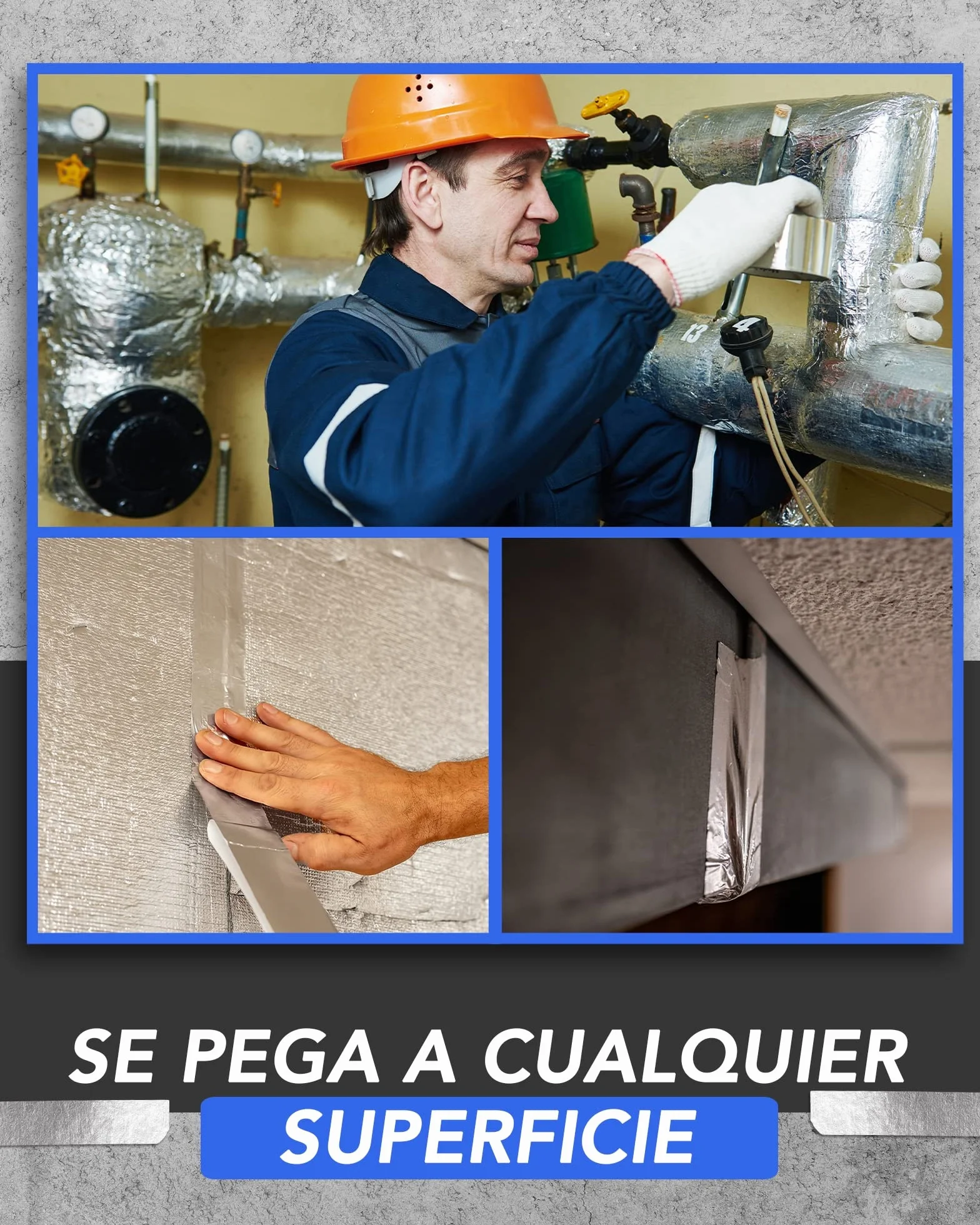 Cinta adhesiva aluminio profesional, 2"x210 pies (70 yd) para HVAC, sellado y reparación de ductos de aire y metal caliente/frío (paquete de 2)