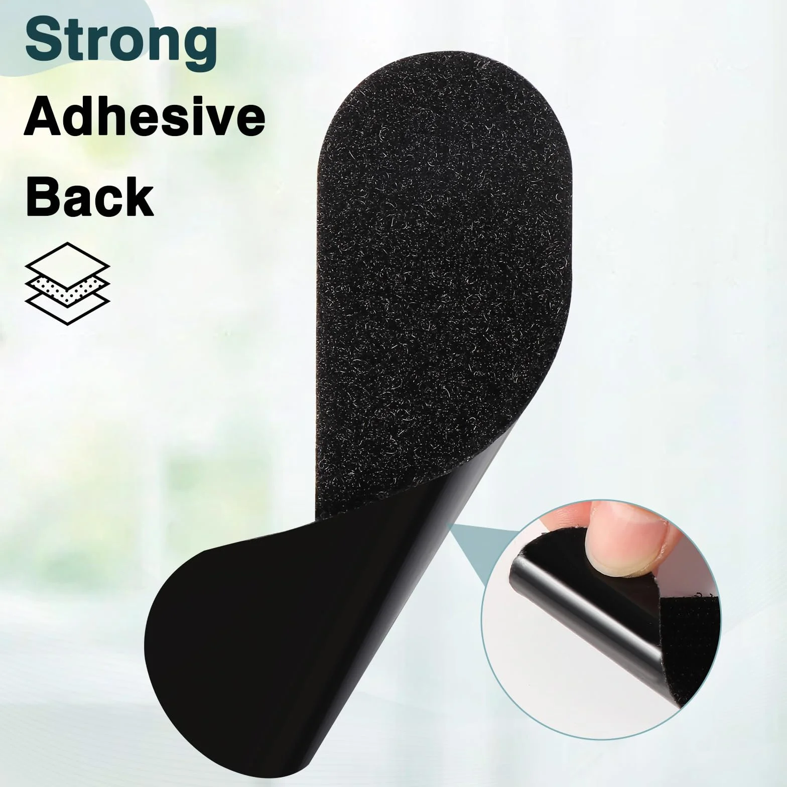 Blendura Adhesivo Doble Cara Fuerte, 10 Pares 10x3cm Adhesivo Doble cara, 10 Hook and 10 Loop, Reutilizable Nylon Doble Cinta Cara Extra Fuerte para Hogar y Oficina