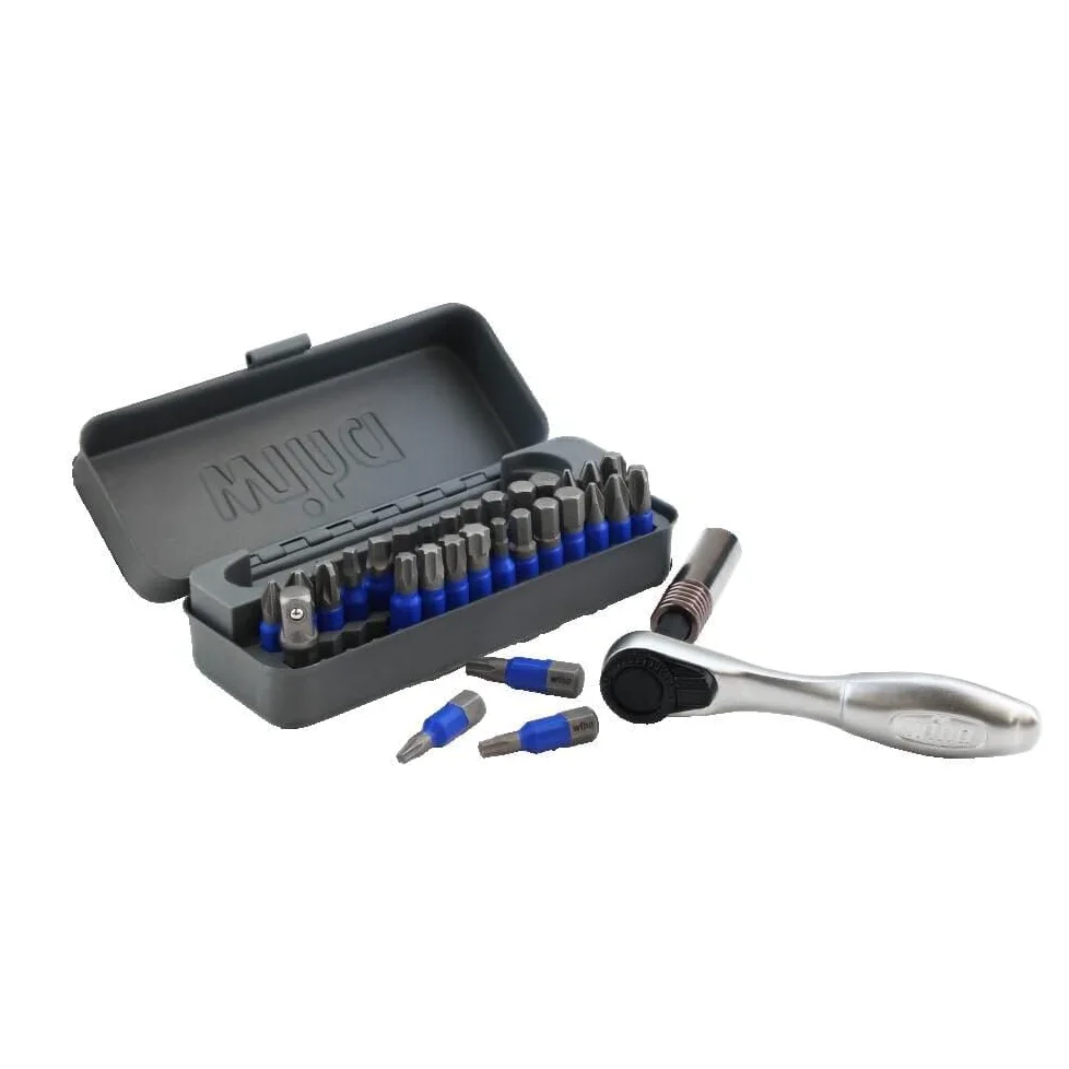 Wiha 76889 Juego de 32 brocas de impacto GoBox TerminatorBlue con mini trinquete