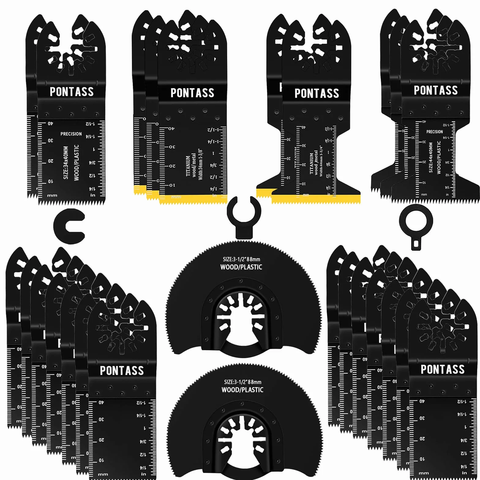 Hojas de Sierra Oscilante, 27 Pcs Accesorios para Herramientas Oscilantes Multifunción, Universal Hojas de Sierra Oscilantes con Madera, Plástico, Metal Delgado para Dewalt Milwaukee Ryobi Rockwell