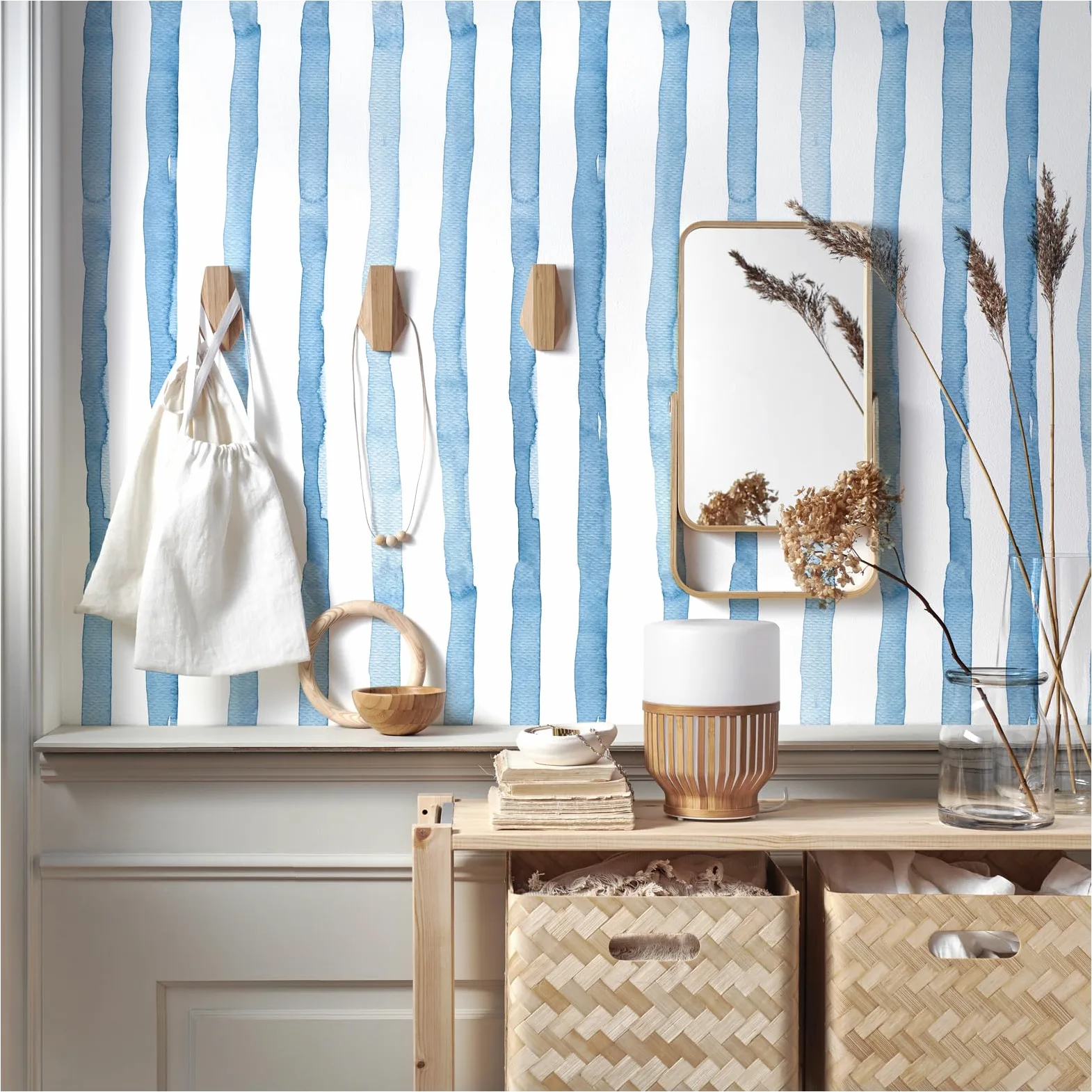 myforHD Papel Pintado Autoadhesivo Vinilo Adhesivo Muebles Impermeable Moderno Geométrico de Rayas para Decoración de Paredes en Baño, Sala de Estar, Dormitorio, y Muebles de Cocina