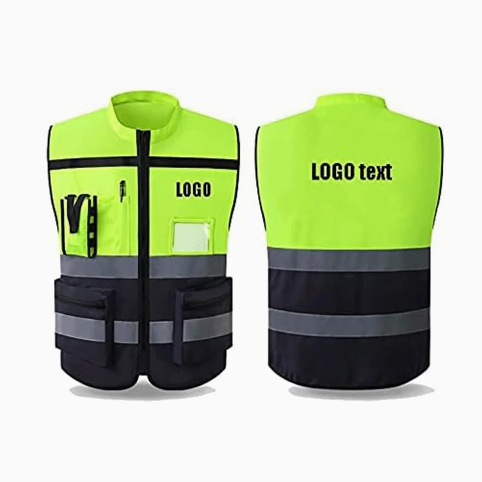 Chaleco de Seguridad Chaleco de seguridad ligero Chaleco reflectante de construcción con cremallera Traje reflectante de alta visibilidad Chalecos reflectantes de seguridad simples Portátil