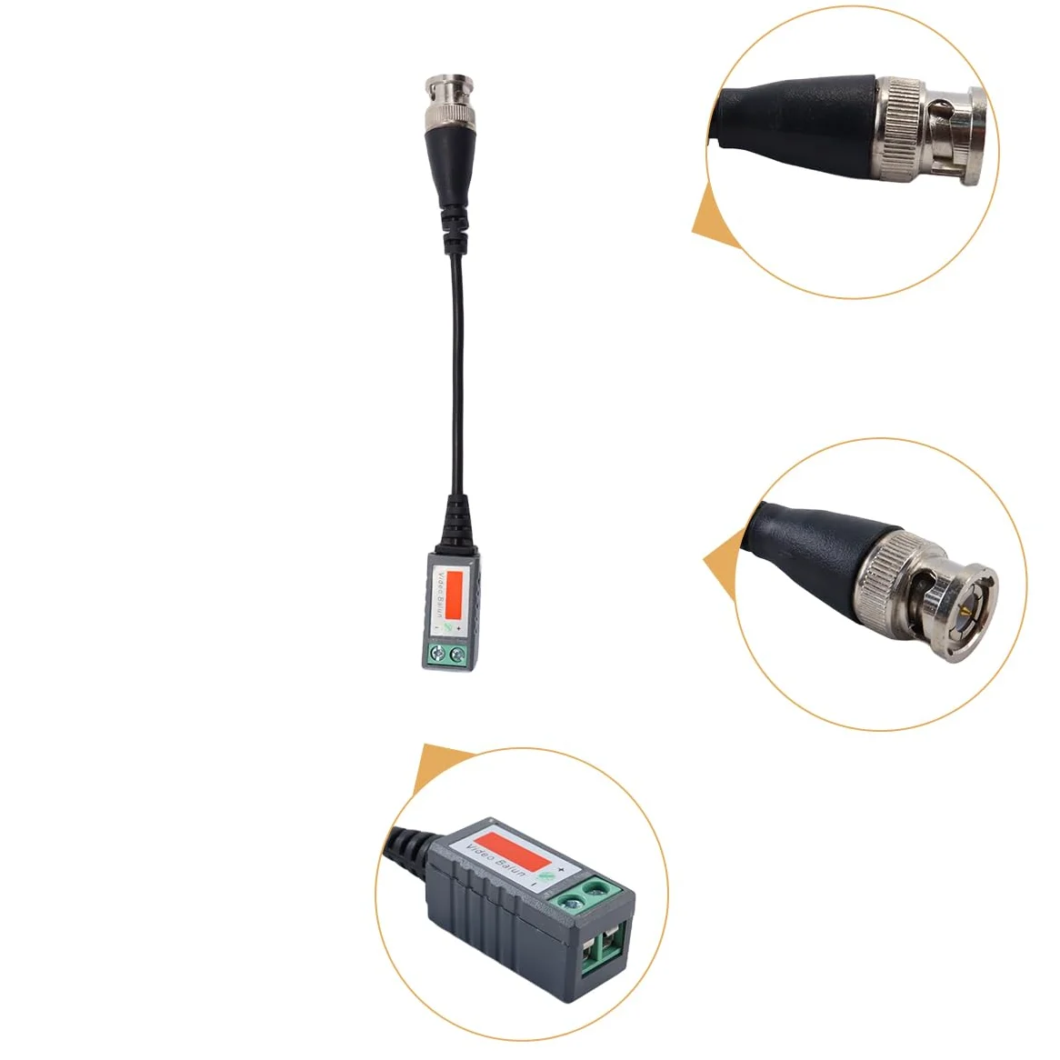 Ludom 4 pares de conectores de video balun, cable transceptor de video balun para cámaras HD-CVI/TVI y AHD