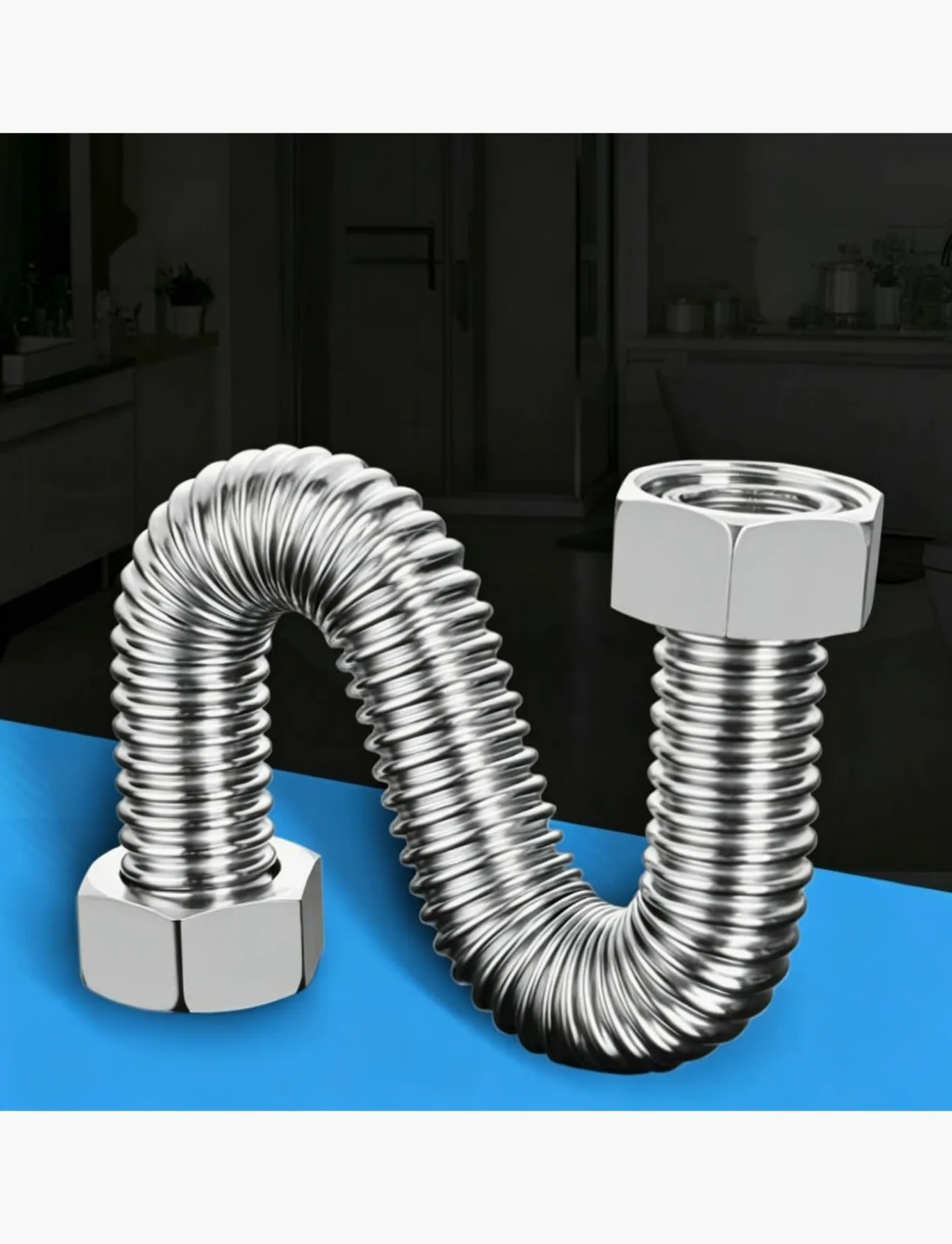 Manguera de metal flexible corrugado de acero inoxidable 304, para tuberías industriales (11.8 pulgadas)