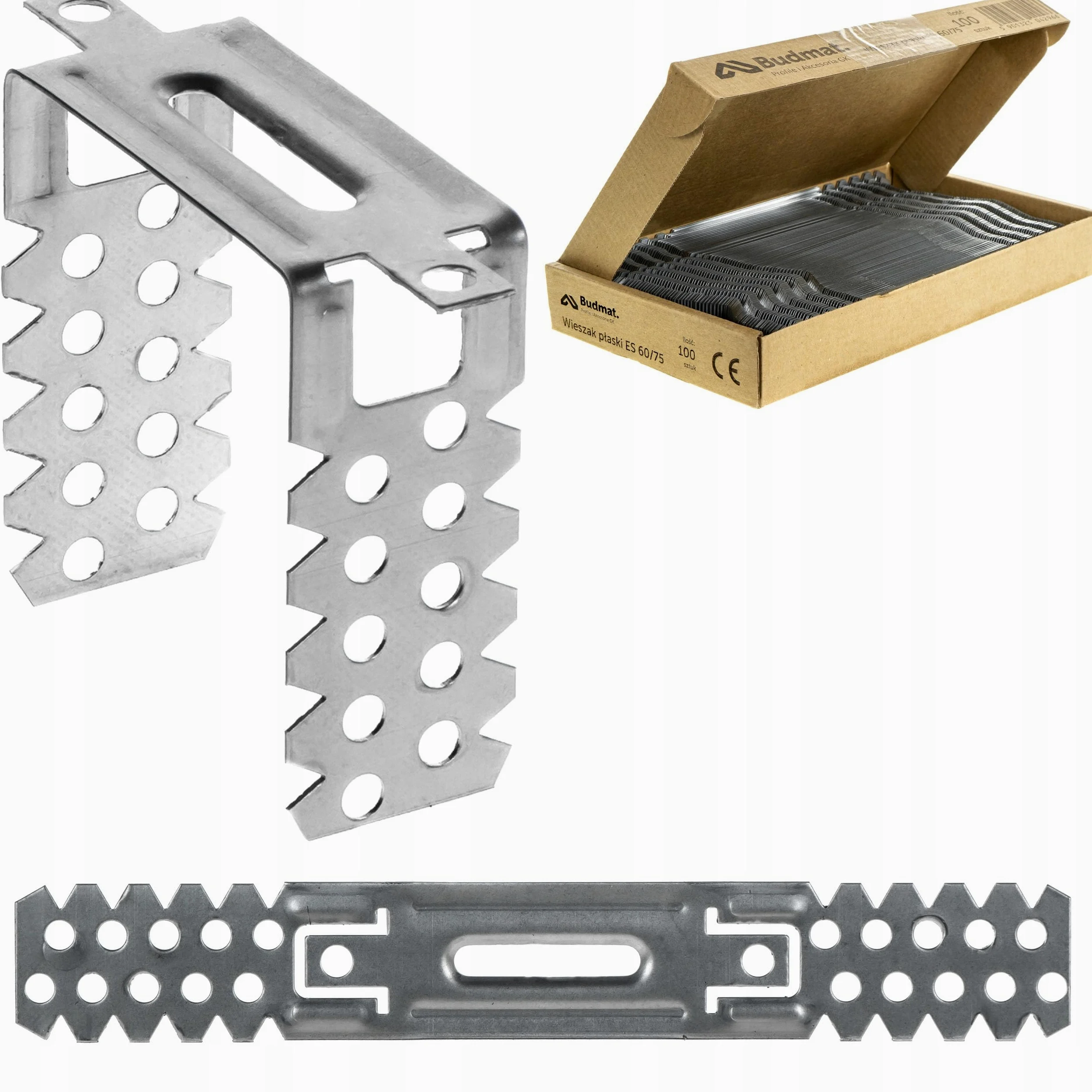 Knauf 100 colgadores directos de metal para techo, 75/125/175/225 mm, 0,8 mm (ES60/125 (125 mm)