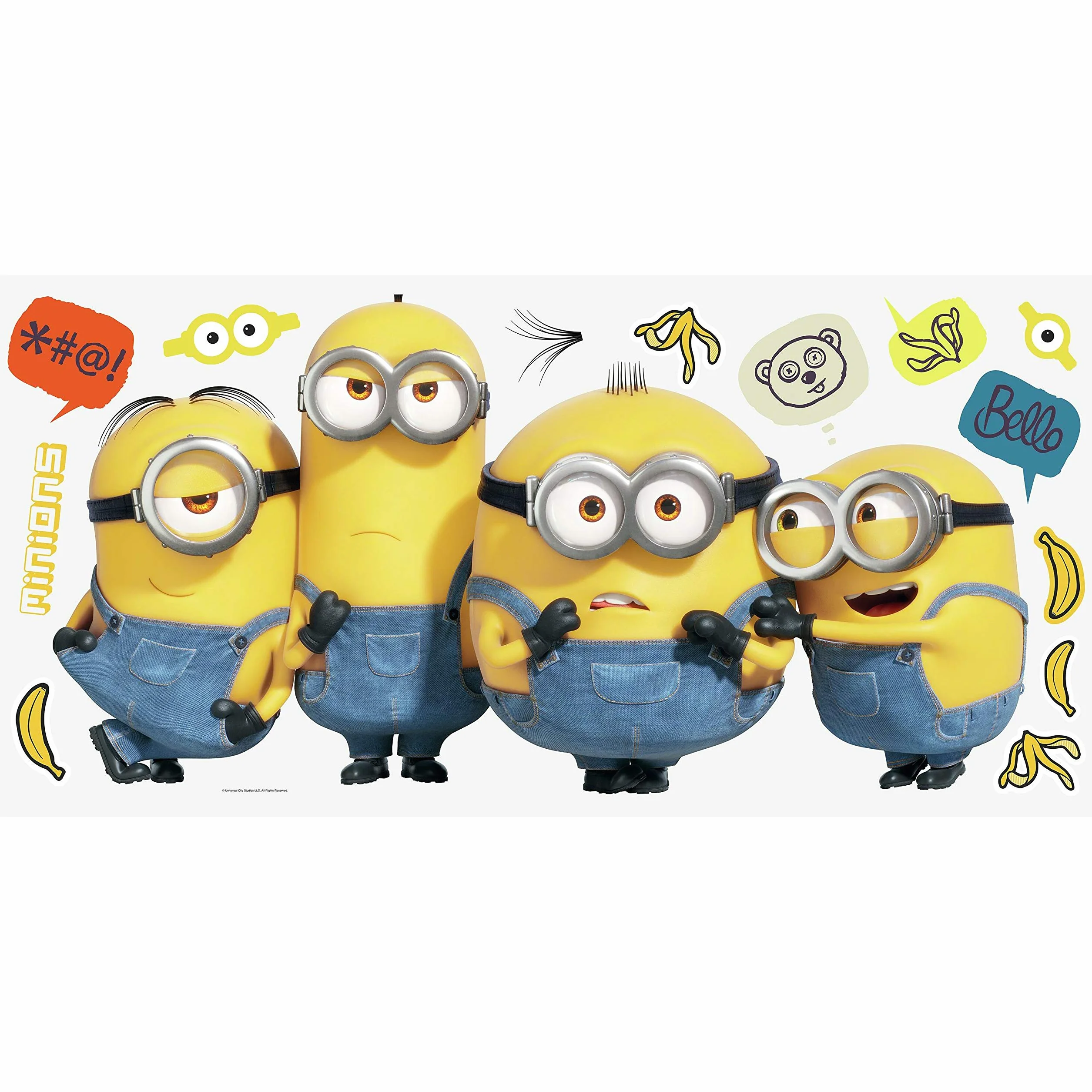 RoomMates, RMK4340GM - Calcomanías gigantes para pared, diseño de Minions: The Rise of Gru