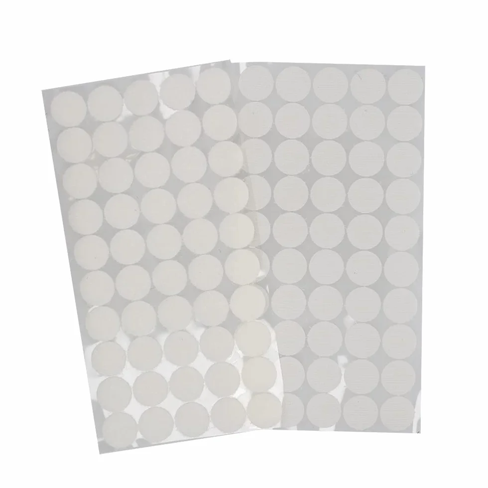 300 Piezas de Puntos Redondos blancos de 20mm, Pegatinas Redondas, 150 Pares de Gancho y Bucle Autoadhesivos, doble cara, para bricolaje, manualidades, uso escolar y doméstico