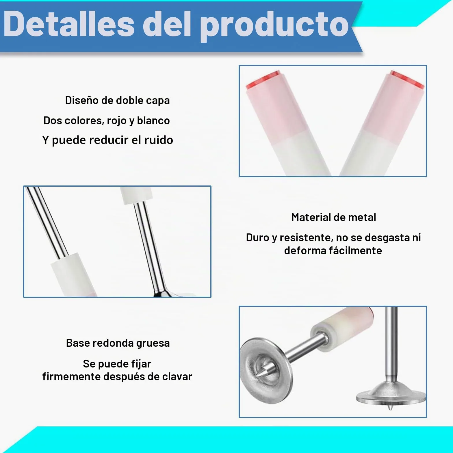 Clavos de Acero Manual, 200 Piezas Clavos Redondos, Clavo Redondo de Acero de 7,3 mm de Diámetro, Clavo Aceros para Hormigón, para Techos, Paredes, Paredes de Acero