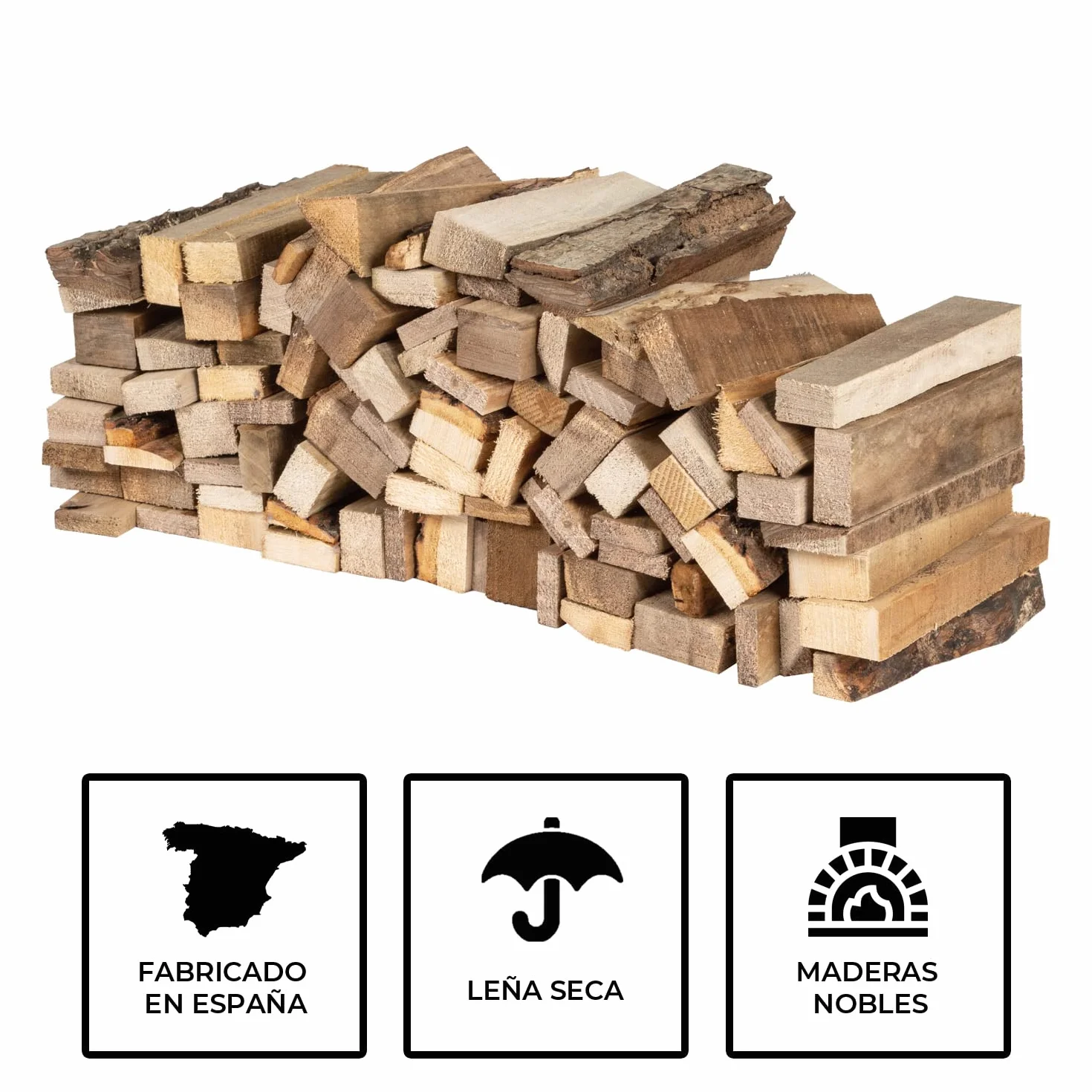 9kg Leña de Haya para hornos pequeños de Pizza de Exterior - Hecho en España - 100% Natural