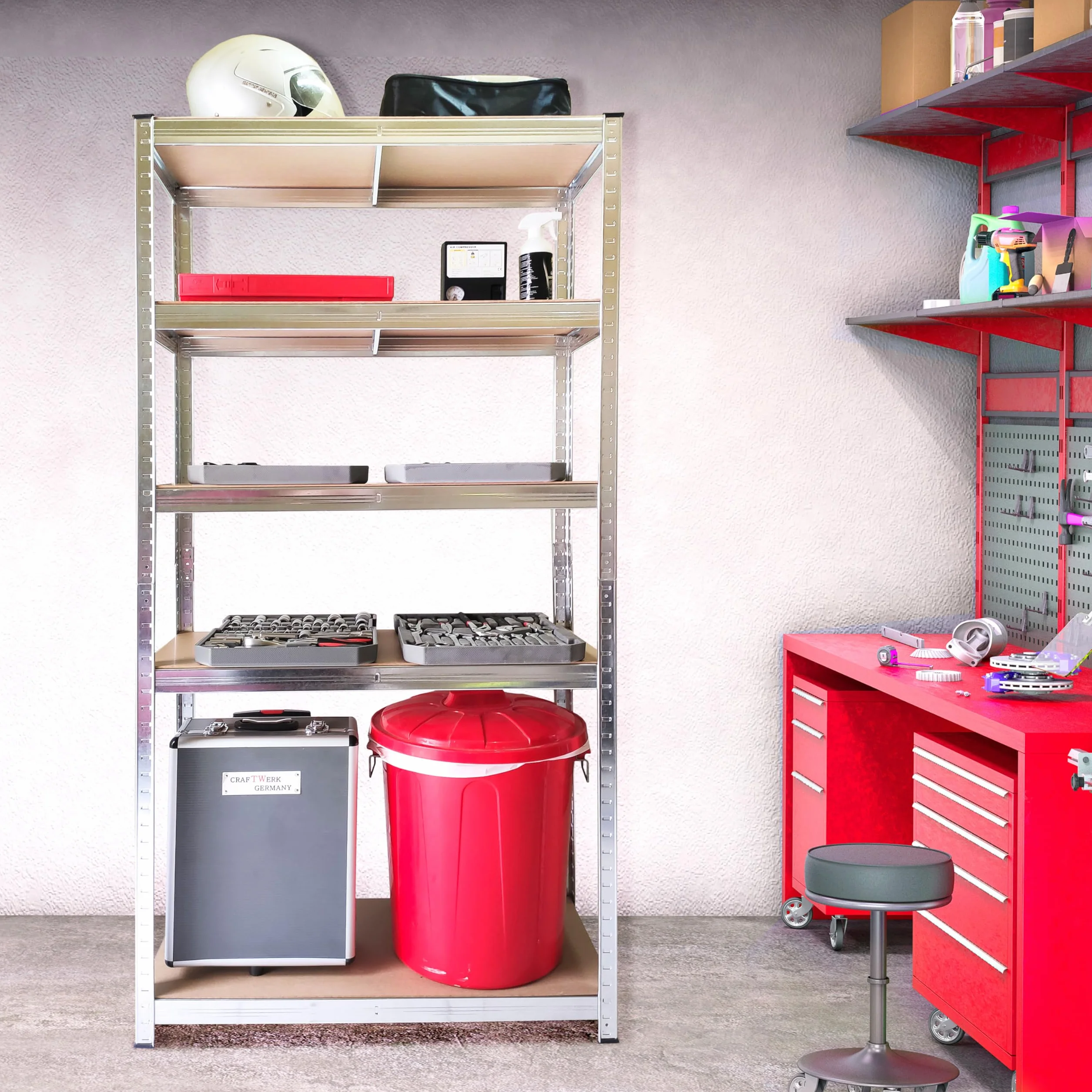 Nyana Home | Estantería Metálica Galvanizada 875kg | 5 Baldas | Medidas 180 x 90 x 40cm | Garaje Oficina Despensa