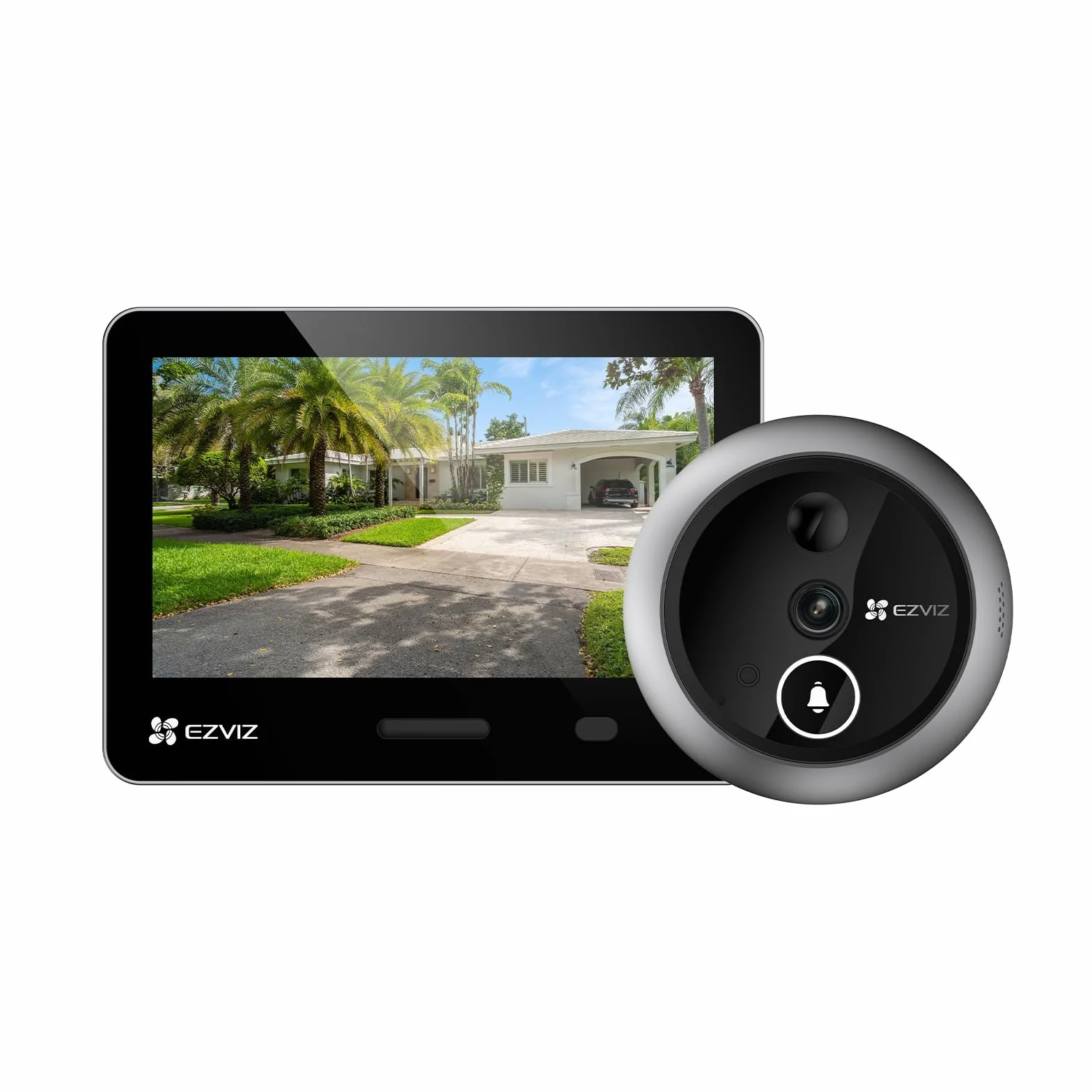 EZVIZ Cámara de mirilla inteligente 4K AI, visor de puerta inalámbrico, reconocimiento facial, detección humana, visión amplia de 155°, conversación bidireccional, resistente a la intemperie