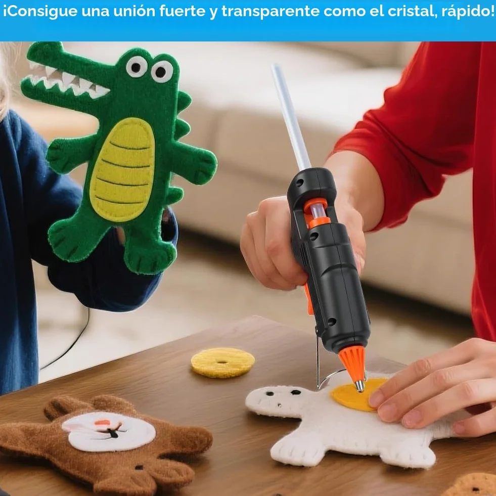Ainiv Mini Pistola de Silicona Caliente 30 Barras de Pegamento (7 mm x 150 mm), Pistola Silicona Antigoteo de 30 W, para Arte, Empaques, Reparaciones y en el Hogar, Oficina y Escuela