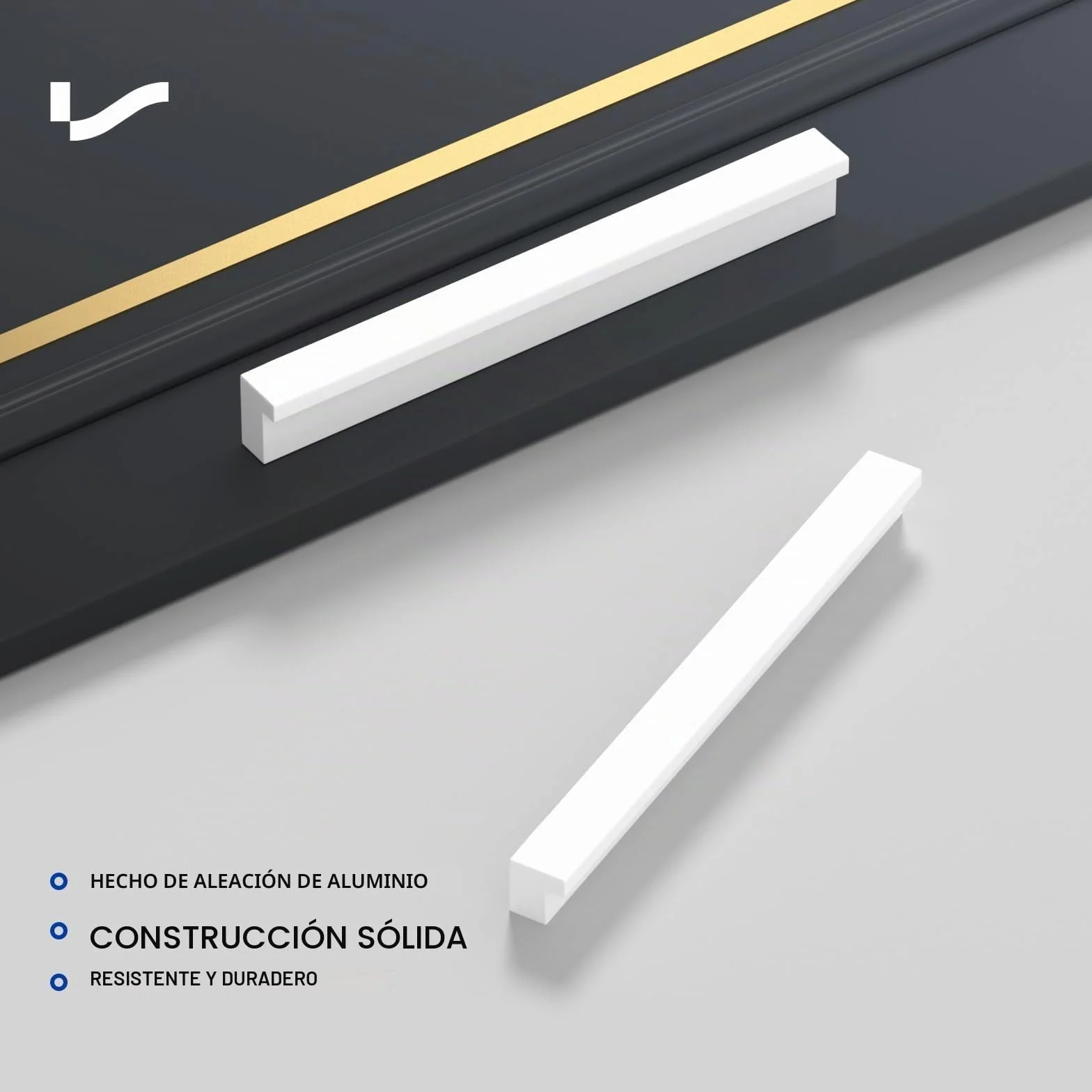LONTAN 10 piezas Tiradores Cocina Blanco 128mm Tiradores Armario de Aluminio Manijas de Cajón de Estilo Moderno Con Tornillos Para gabinetes Cajones Zapateros