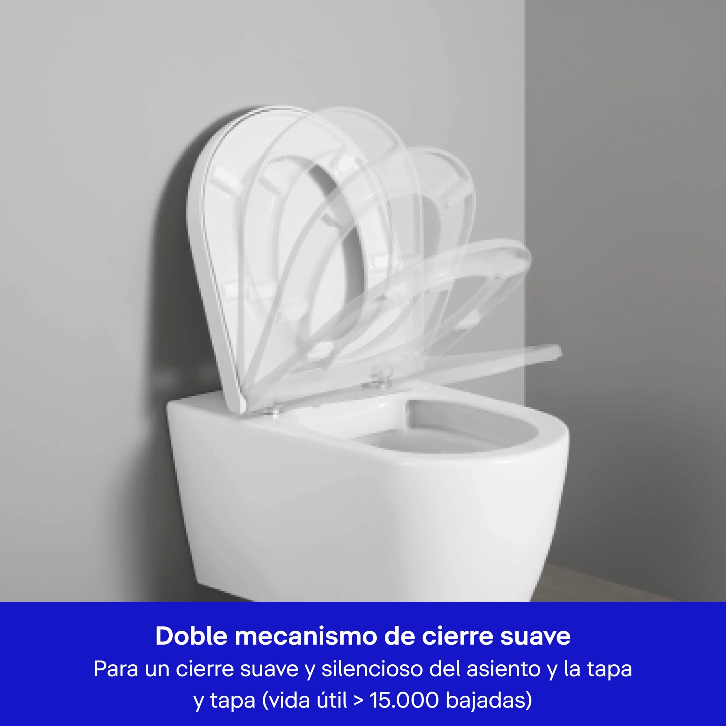 Duravit tapa wc universal, asiento de inodoro en forma de D, tapa con doble mecanismo de cierre suave, cierre rápido para instalación, blanco