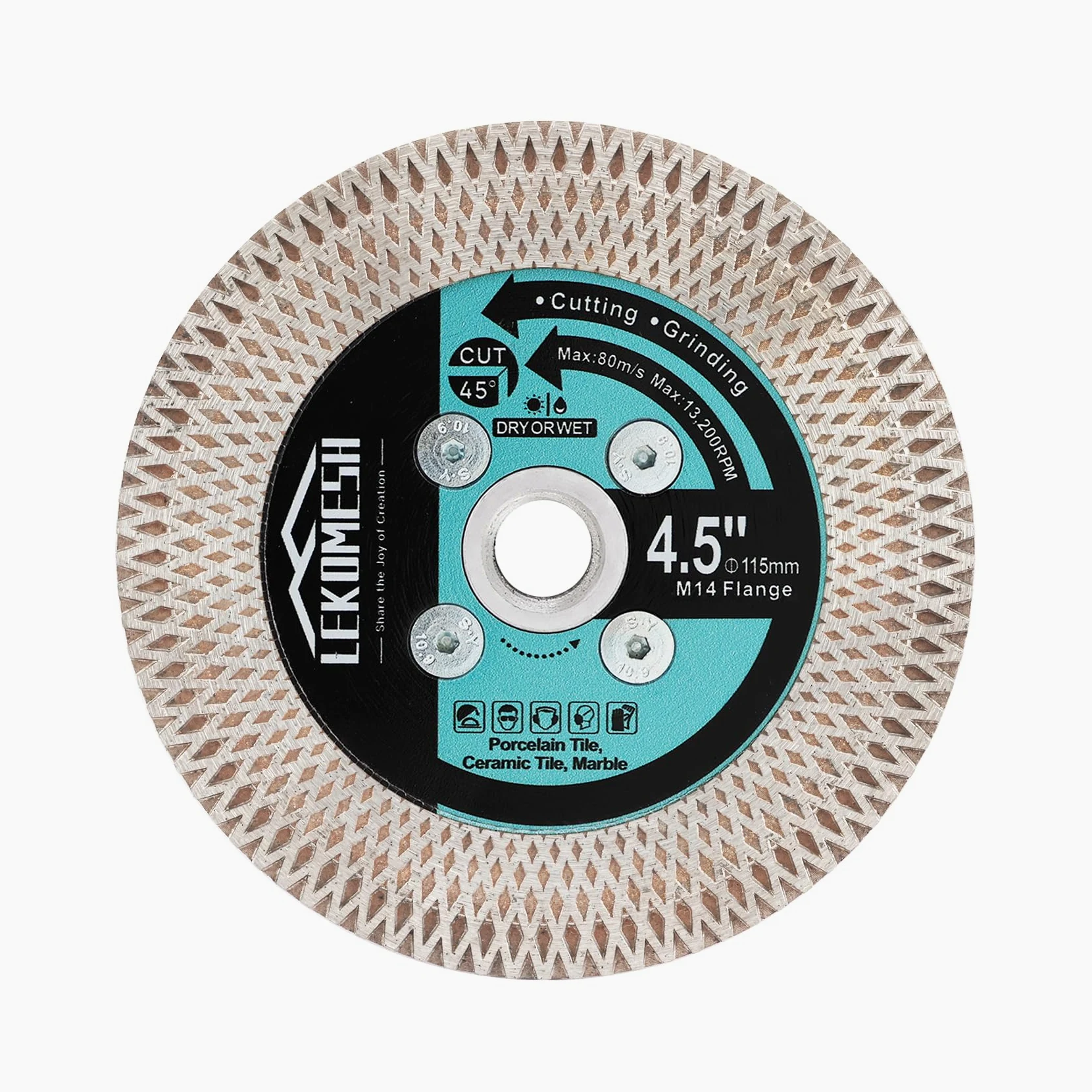 Discos Diamante 115MM para Porcelanico - Doble Cara Disco de Corte y Rectificado Diamante Ultrafino LEKOMESH para Cortar Esmerilar Cerámica Azulejos Mármol Granito,Rosca M14,X Malla