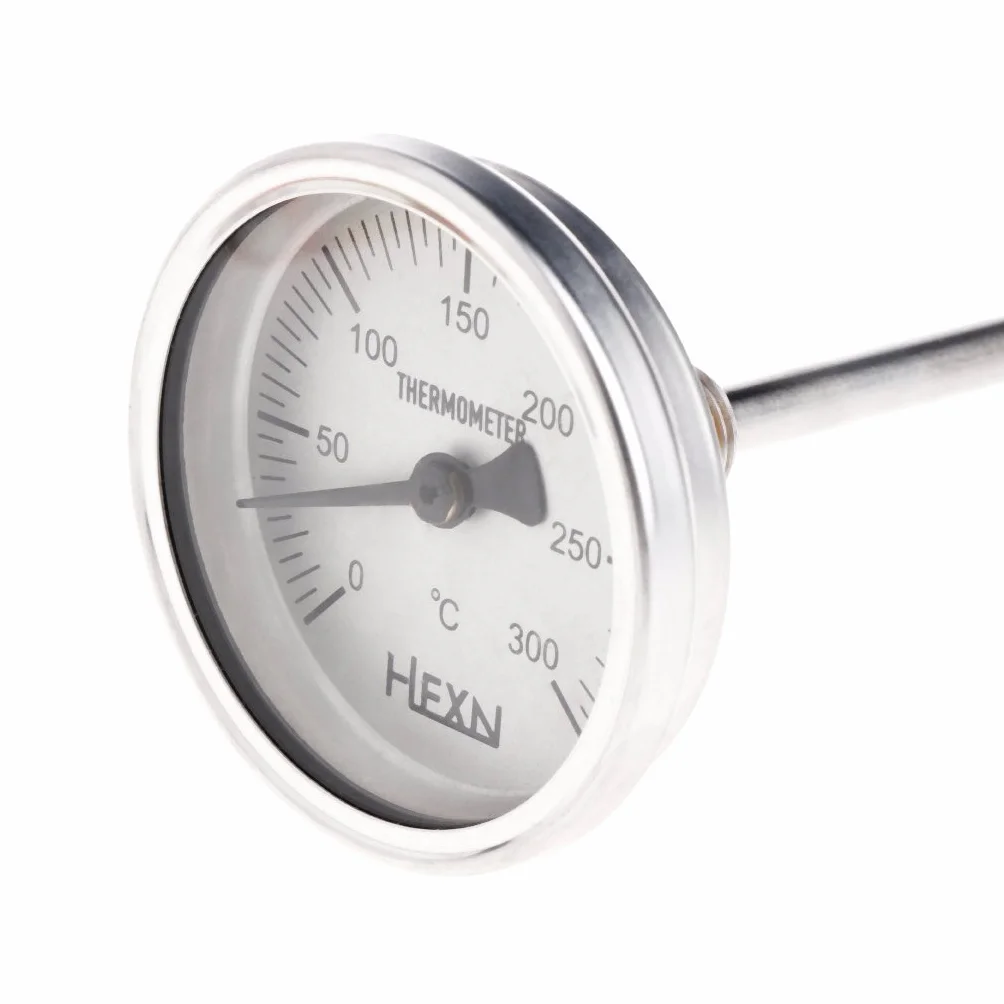 Termómetro de tubería 50/100/150/200/300 ℃ Termómetro bimetálico Medidor de Temperatura de Metal para Uso Industrial de tuberías
