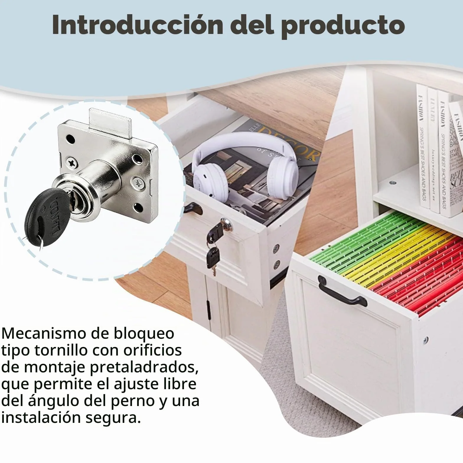 Pack de 4 Cerraduras de Leva 20mm para Armarios y Muebles con Llave