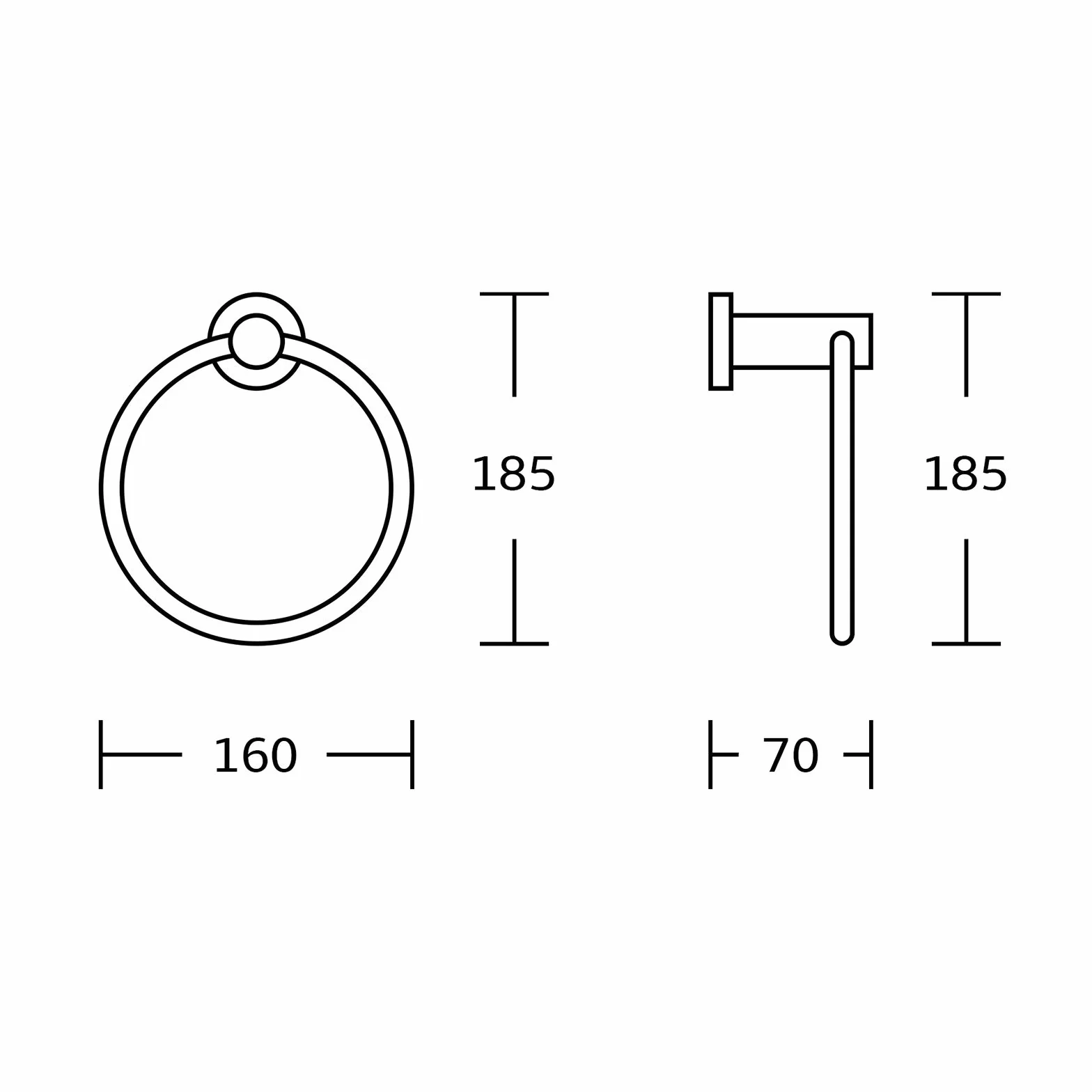 BGL Toallero de Acero Inoxidable 304 Cepillado Montaje en Pared para Baño