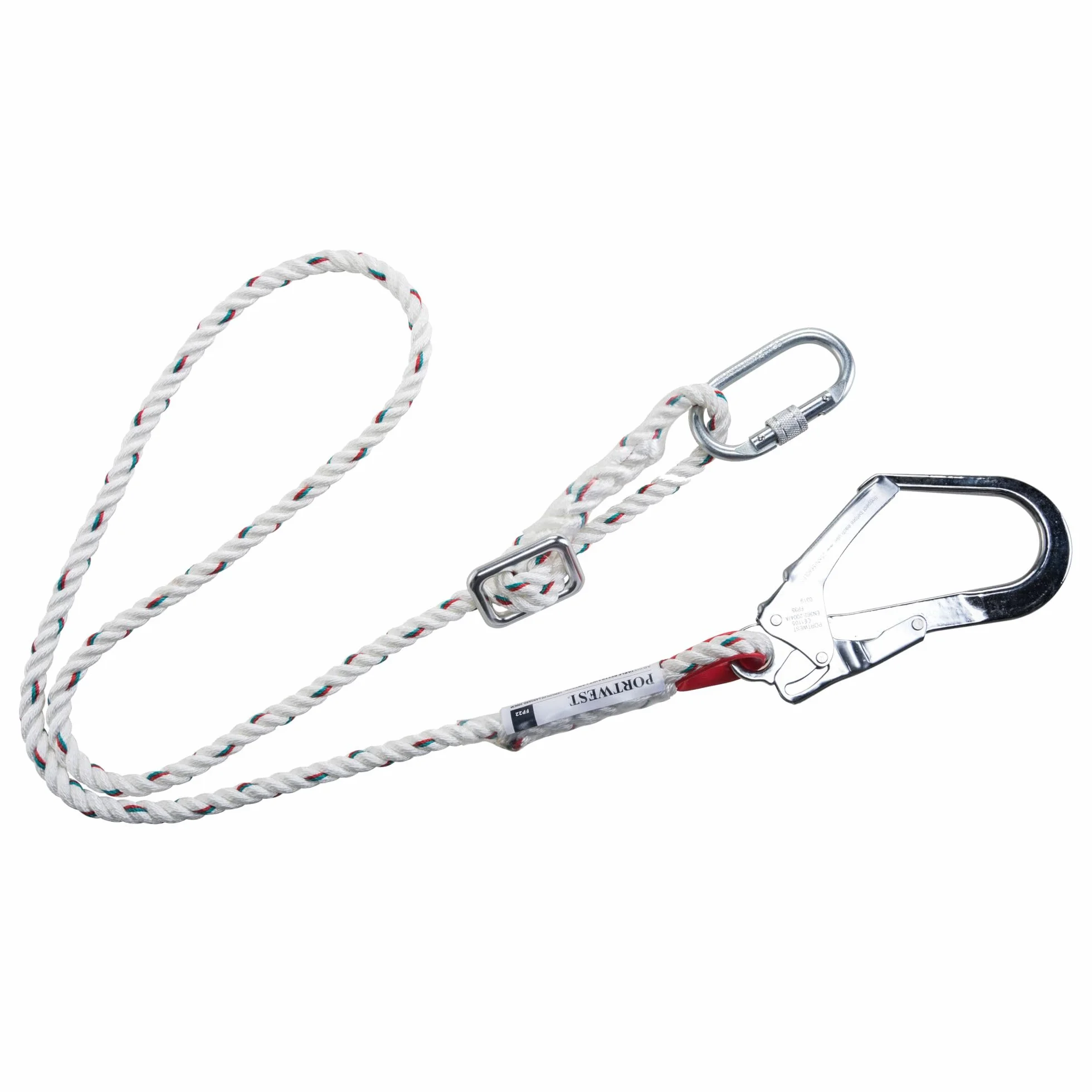 Portwest Línea De Amarre De Restricción Ajustable, Color: Blanco, FP22WHR