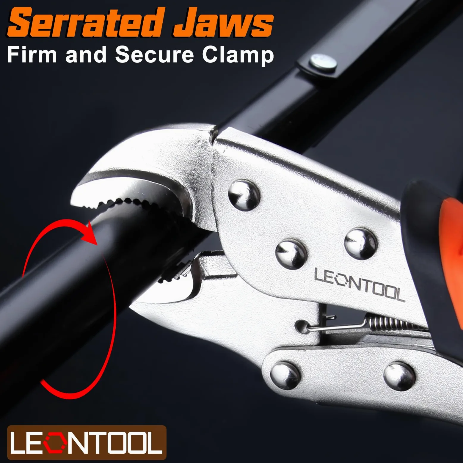LEONTOOL Juego de alicates de bloqueo de 6 piezas, juego de alicates de agarre de tornillo de banco de 5, 7 y 10 pulgadas, alicates de bloqueo de mandíbula curvada, 6-1/2 pulgadas, 9-1/2 pulgadas,