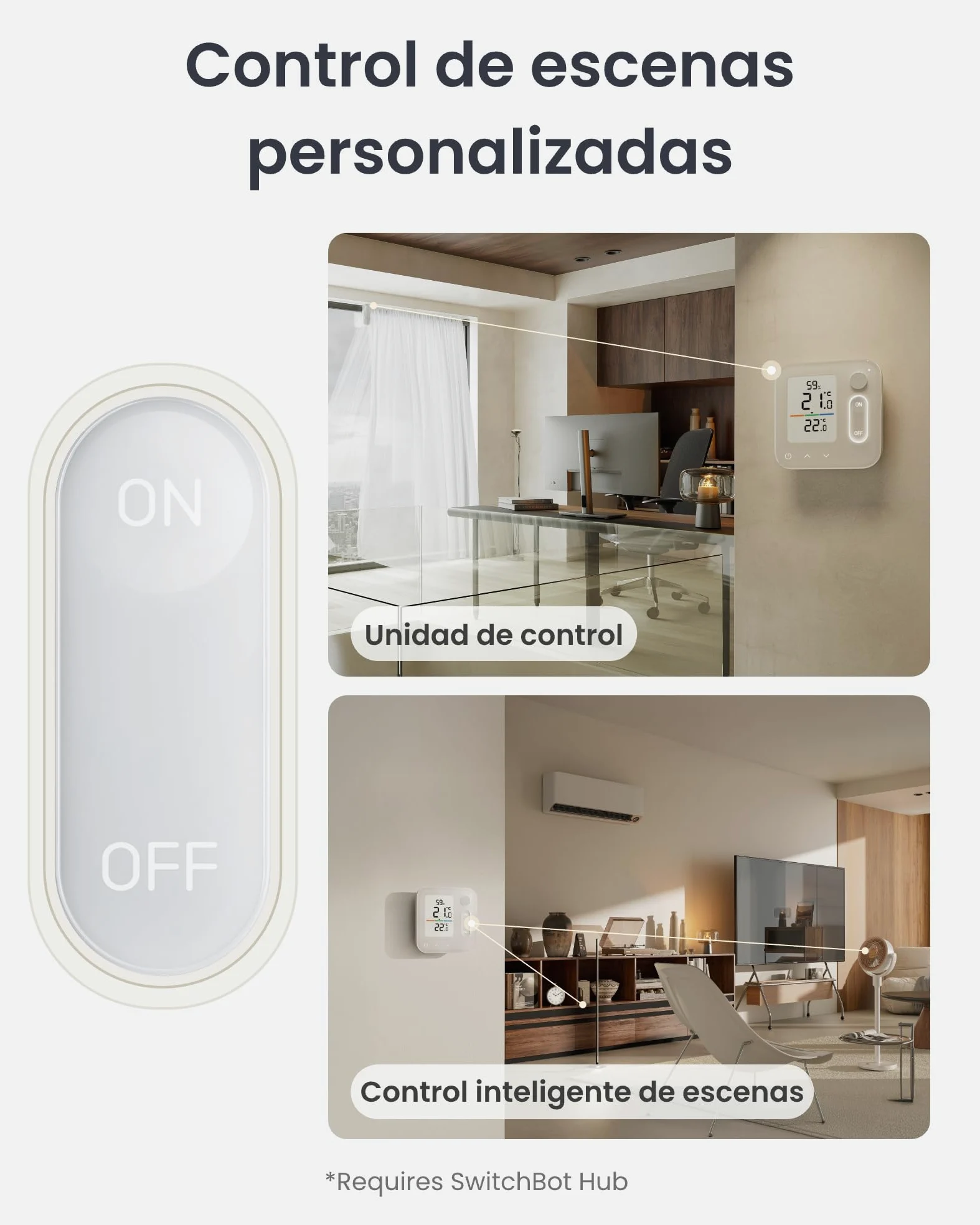 SwitchBot Panel de clima interior, termohigrómetro integrado, optimiza el control de la válvula del radiador, ahorro de energía y costes. Compatible con Apple Home & Home Assistant a través de Matter