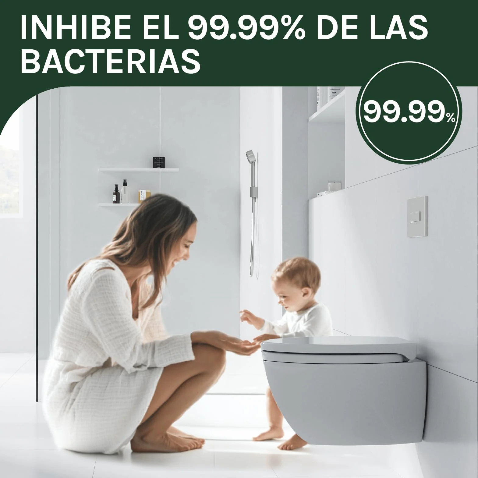 WOLTU Tapa de WC Tapa de Inodoro Asiento de Inodoro Bisagra de Cierre Suave Instalar Rápida