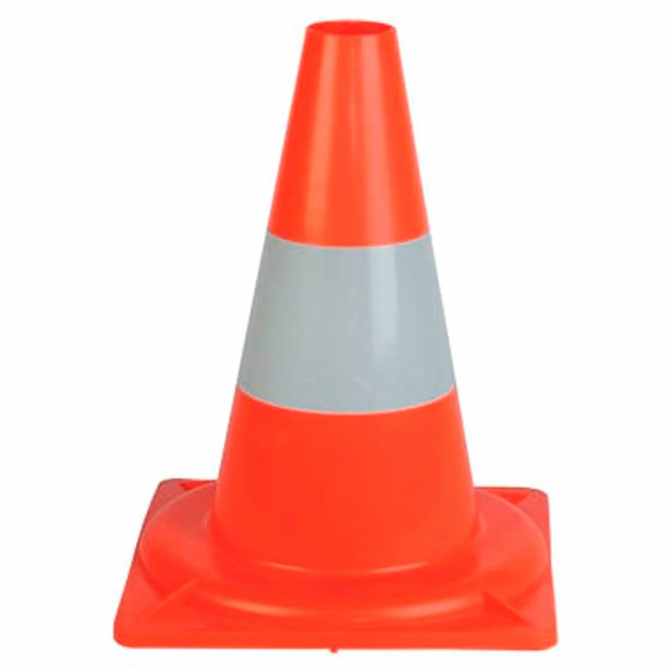 AC - Pack de 4 Conos de tráfico - Fabricados en España - Ideal para señalización Vial, Seguridad en Carretera, para Deporte - 30 x 22,5 x 22,5 cm - Color Naranja con Banda Reflectante