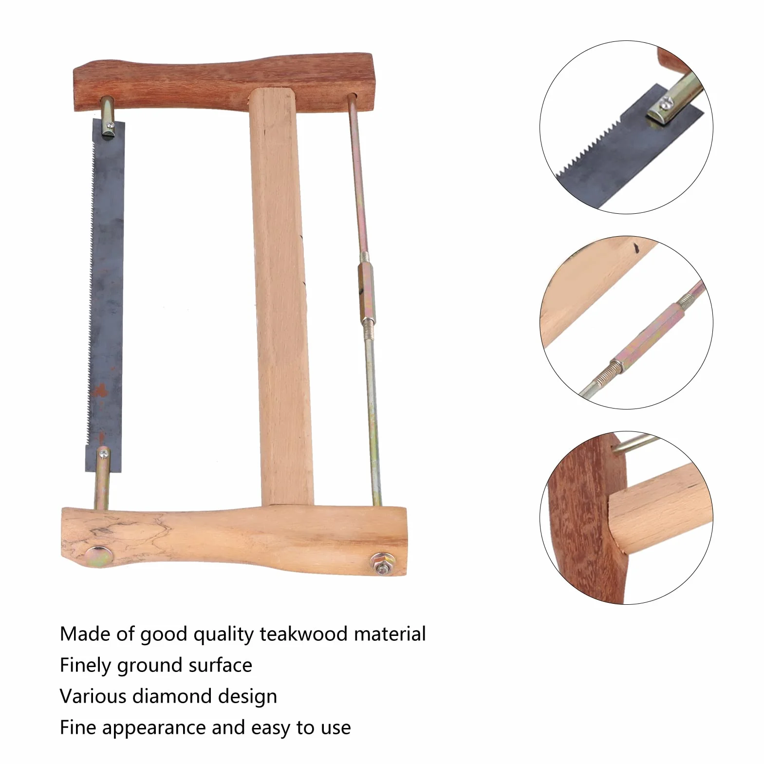 Sierra de marco, sierra manual de acero al manganeso resistente a la abrasión, sierra para carpintería, accesorios para cortar madera, sierra para cortar madera (Tamaño grande (580 mm))