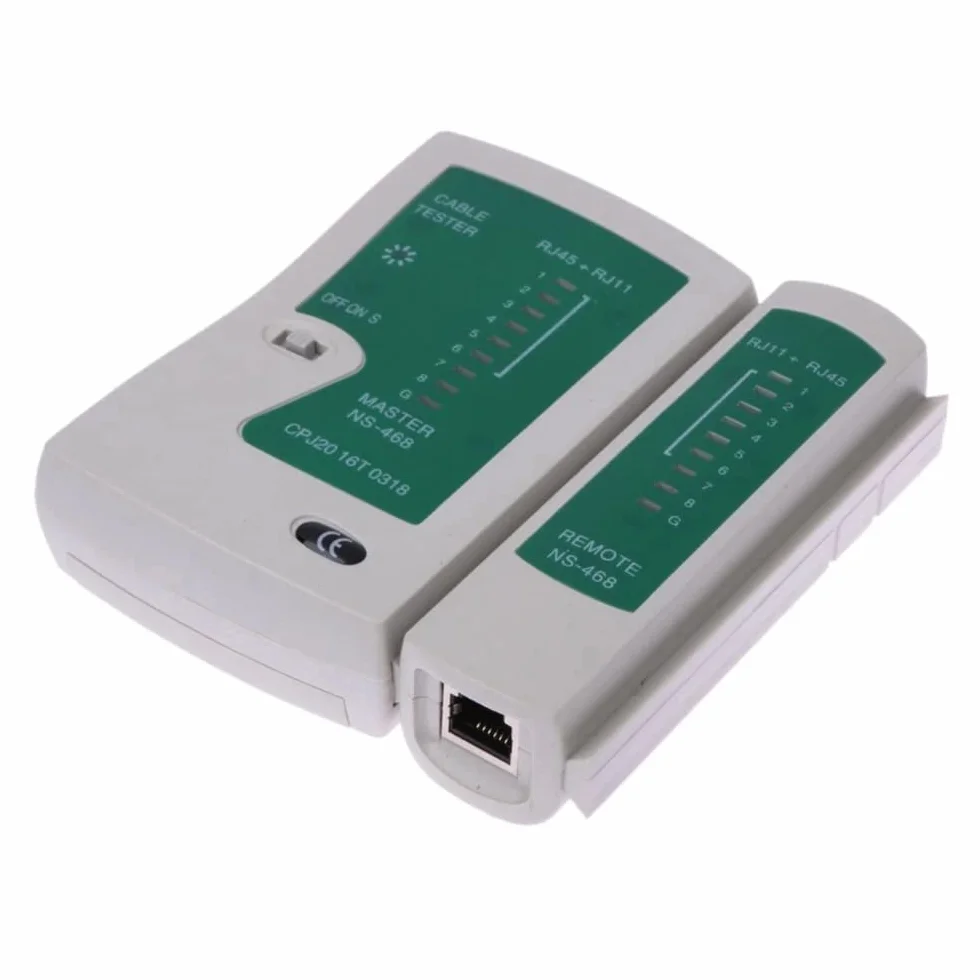 Retoo Juego de herramientas de red profesional 9 en 1, en estuche, comprobador de cables LAN para RJ45, RJ1, kit de comprobación de cables, herramientas de reparación para instalaciones de cables
