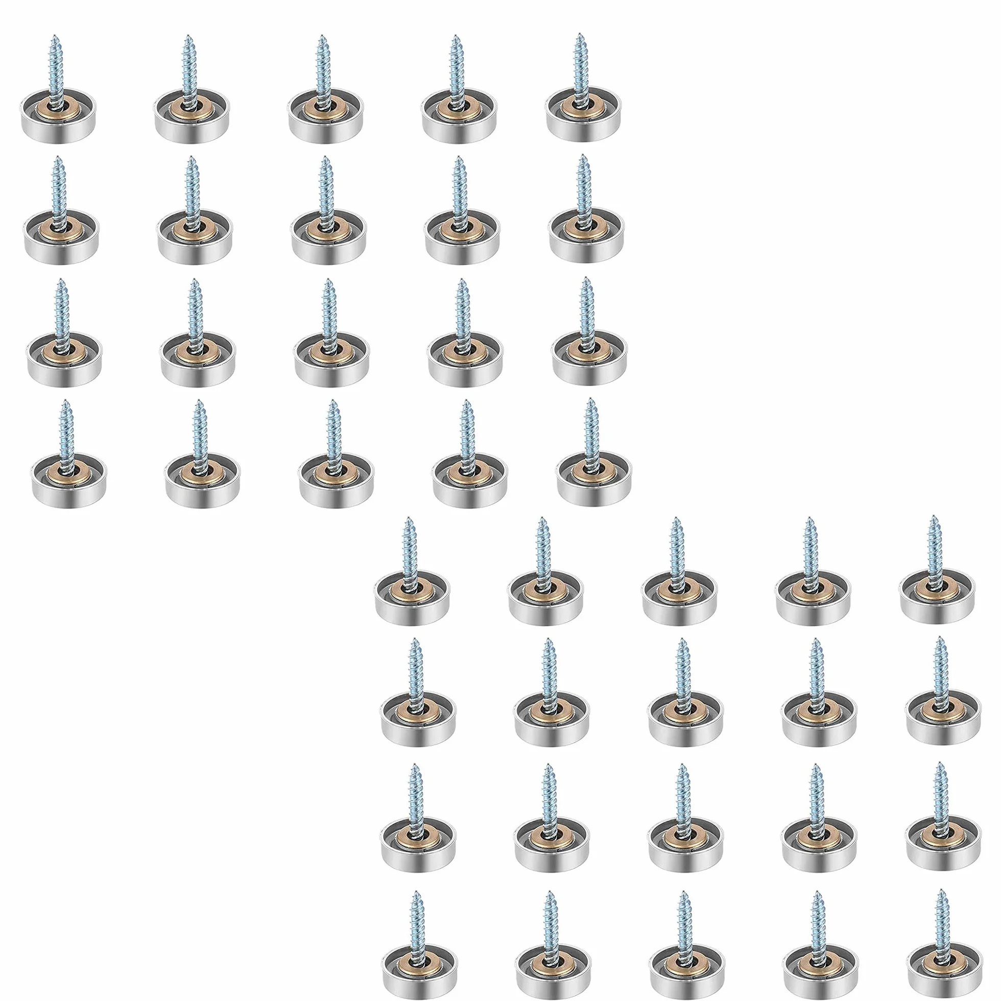 40 Juegos Cilíndrico de Tornillo Decorativas Tornillos para Espejo Clavos Espejo Cubierta de tornillo de acero inoxidable se utiliza para arreglar espejos vallas publicitarias cristales letreros 16 mm