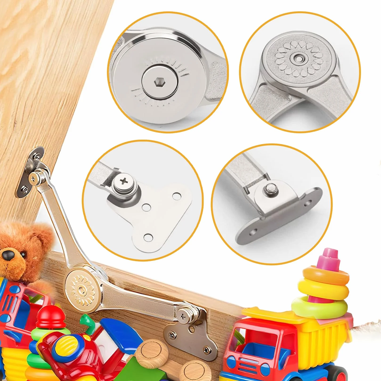 Bisagra de Soporte de Tapa Elevación, Bisagra Plegable Abatible 75/90/110 Grados para Puerta de Armario Cocina Muebles