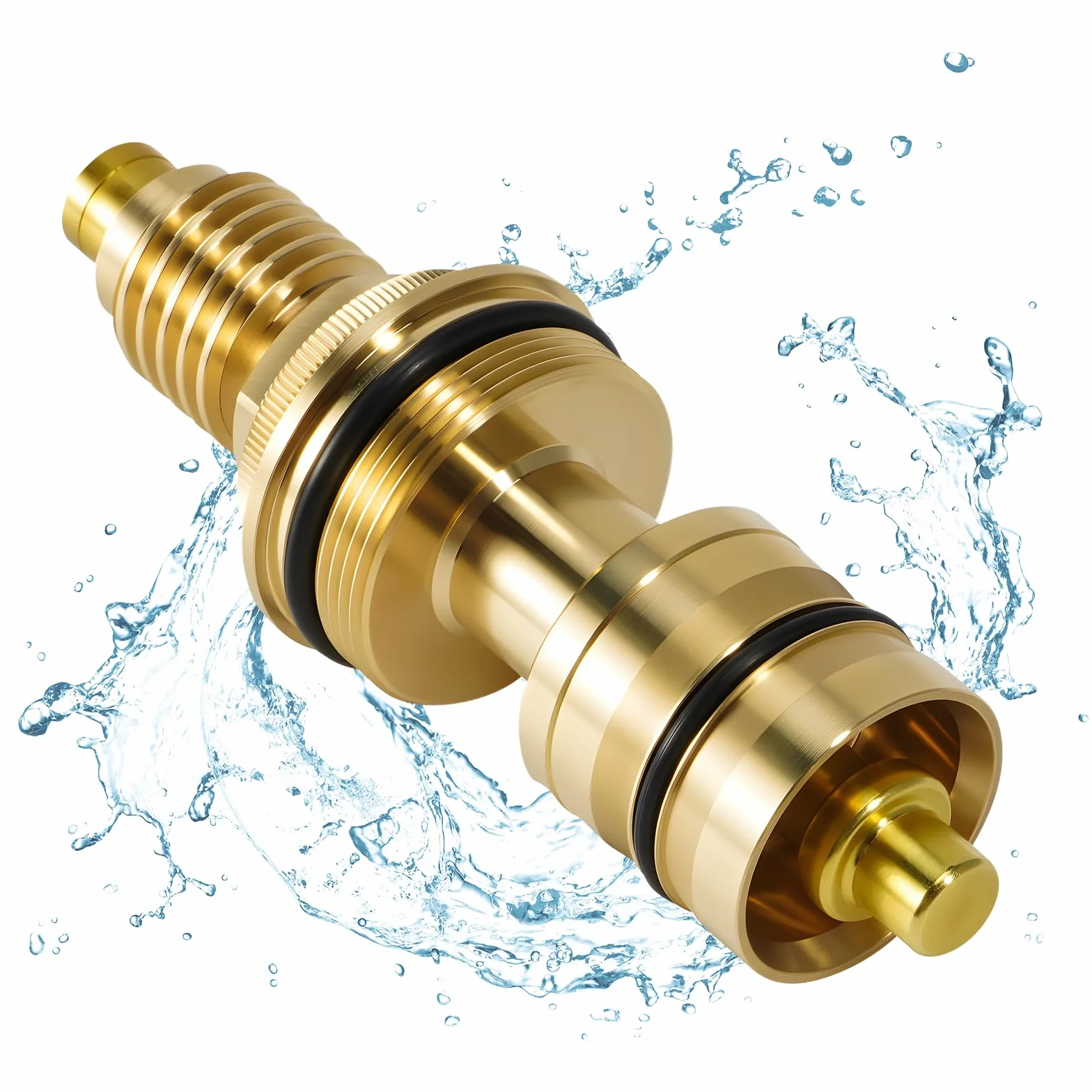 LEAPTREND 47310000 - Termoelemento cromado universal de latón de 3/4 pulgadas, apto para válvula termostática Grohe de cartucho de parafina de ducha, piezas de reparación y sistemas termostáticos