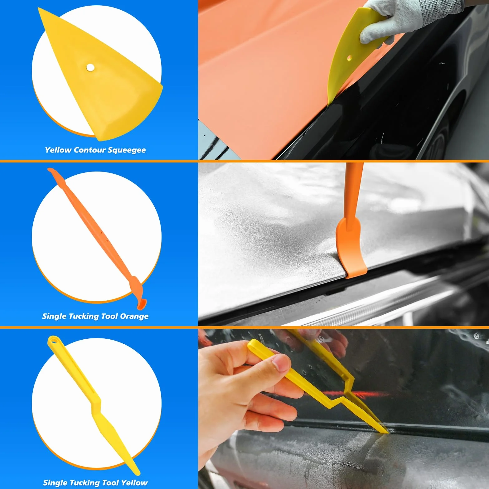EHDIS Kit Herramientas para la Instalación de Vinilos, con Cutter, Cuchillas, Espatula Vinilo, Mini Espatula, Guantes, Imanes, para Ventanas, Muebles y Coche