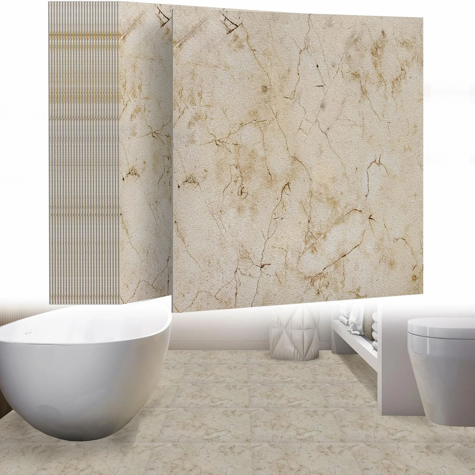 UISEBRT - Baldosas autoadhesivas 27 unidades 2,51m², revestimiento de suelo de PVC con aspecto de hormigón, vinilo adhesivo, para cocina, baño, pasillo, área de estar, 30×30cm 【Modelo E】