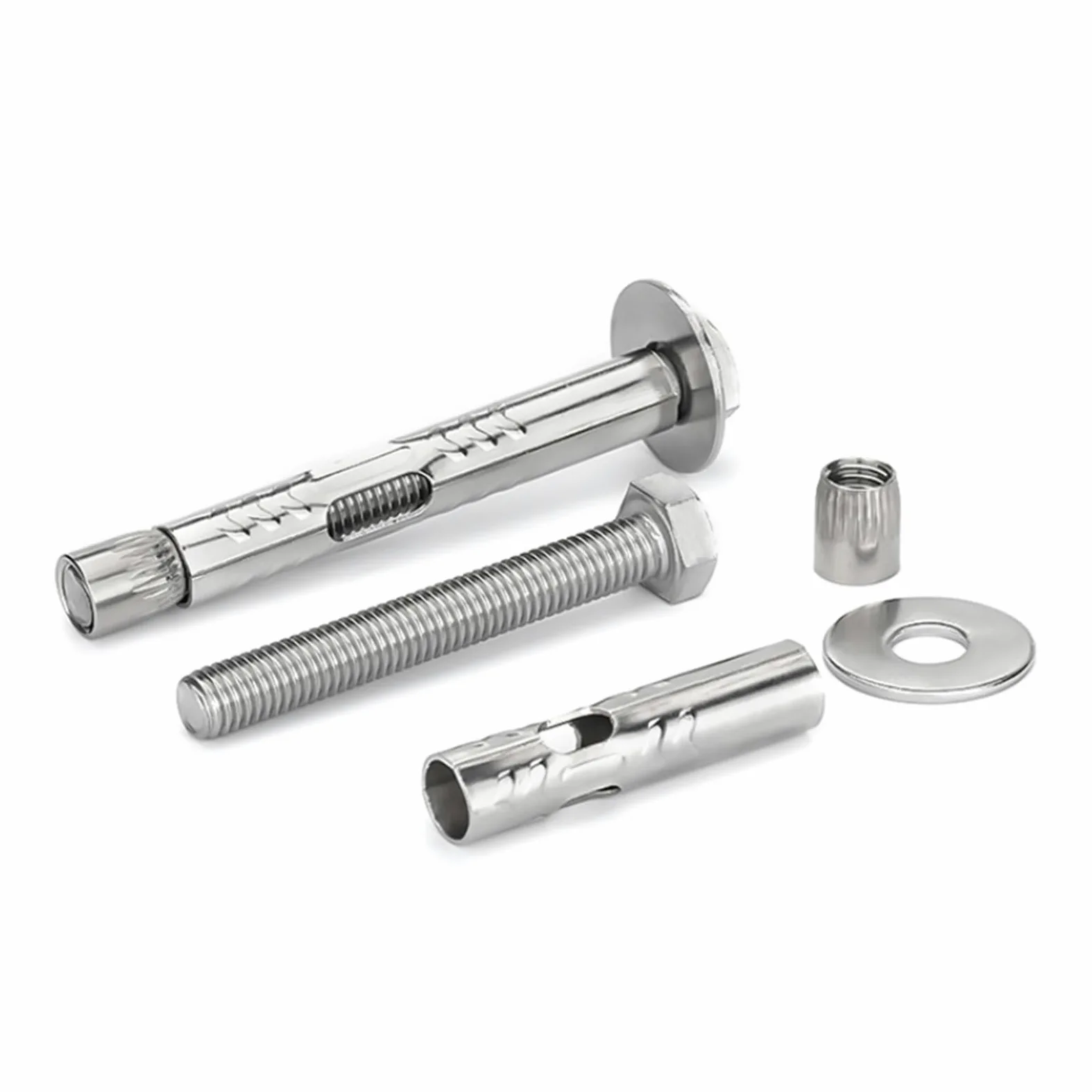 Anclaje Pared Perno de expansión hexagonal exterior | M6 M8 M10 M12 304 Tornillo de fijación de anclaje de zócalo de acero inoxidable Hormigón(5PCS,M8x70)