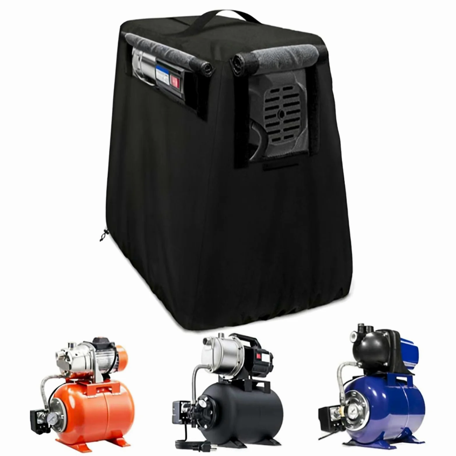 Cubierta para bomba de pozo – Bomba de refuerzo de agua de 29 x 19 pulgadas | escudo de refuerzo de agua | de protección de bomba aislada, carcasa duradera y resistente a la intemperie con asa