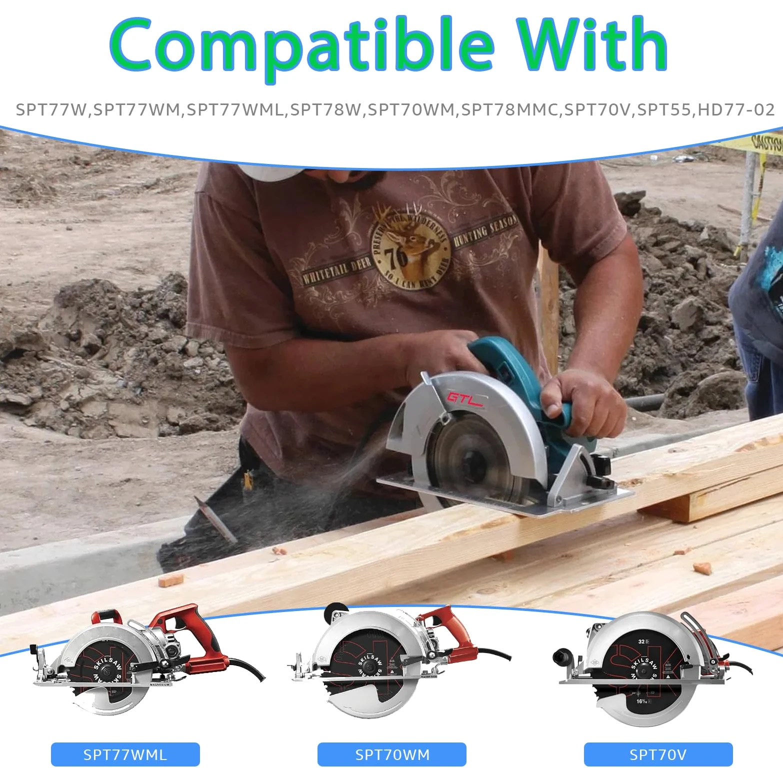 95104L - Conjunto de cable de repuesto para sierra circular Skilsaw SPT Series (SPT55/SPT77W/SPT70WM/SPT78W más), cable de sierra circular compatible con sierras helicoidales SKILSAW