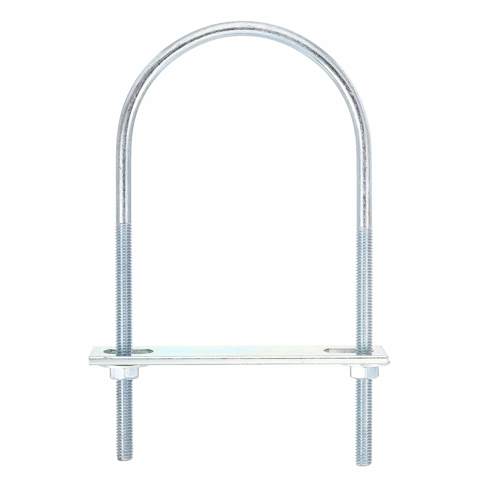 QUARKZMAN 4Pcs Pernos en U Redondos M6, Ancho Interior de 76mm, Longitud de 150mm Perno de Abrazadera en U con Tuercas y Placas, de Acero al Carbono para Reparación Tuberías y Industriale