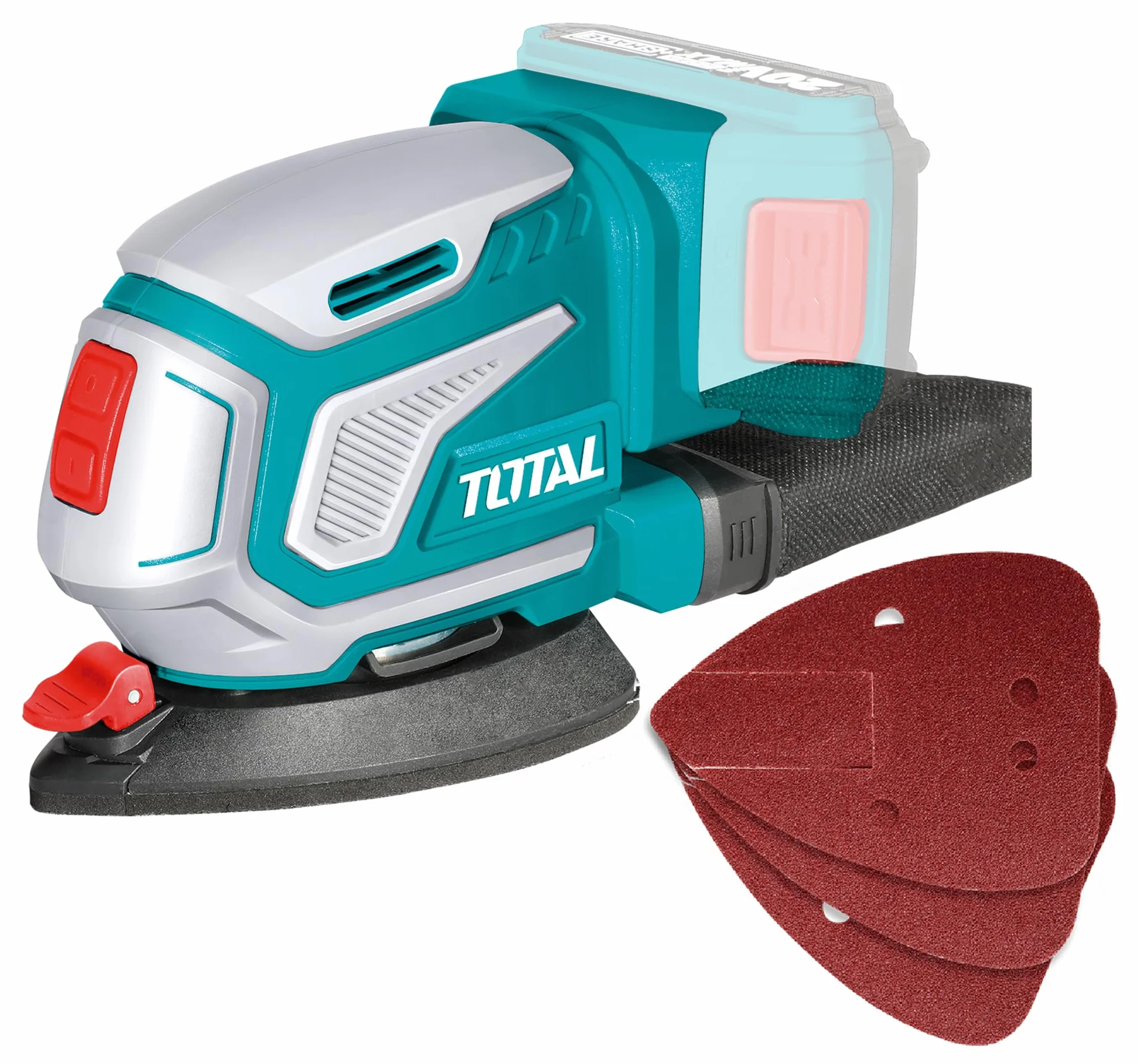 TOTAL - Multilijadora Delta a Batería 20V - Lijadora de 13000 RPM - Recogida de Polvo - Fijación Rápida y Cómoda - Sin Batería ni Cargador