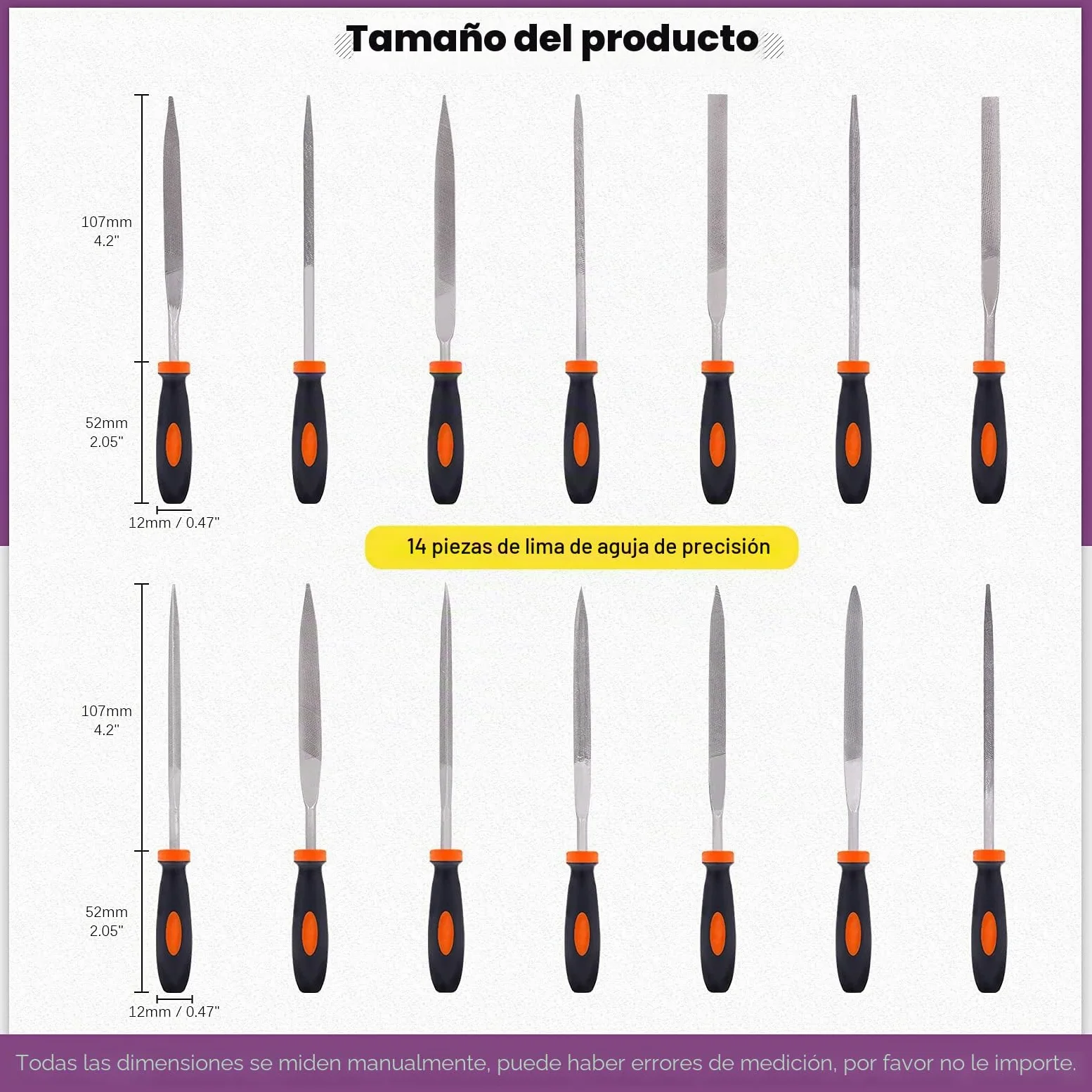Swpeet Juego de 24 limas de metal con lima de madera 4 en 1 y kit de cepillo de alambre con funda de transporte, limas de aguja, limas planas, lima triangular redonda media redonda para dar forma a