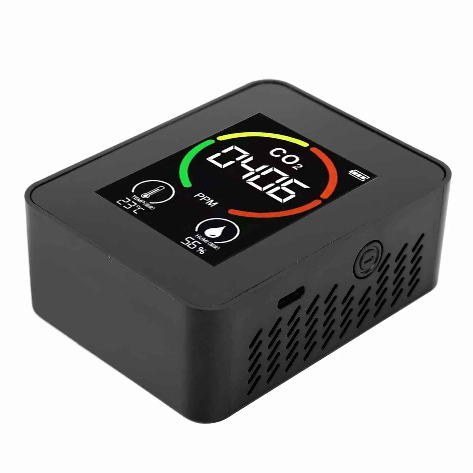 Medidor CO2 Detector TVOC Portátil - Monitor Calidad del Aire Interior con Pantalla LCD, USB, para Hogar, Oficina, Escuela, Salón