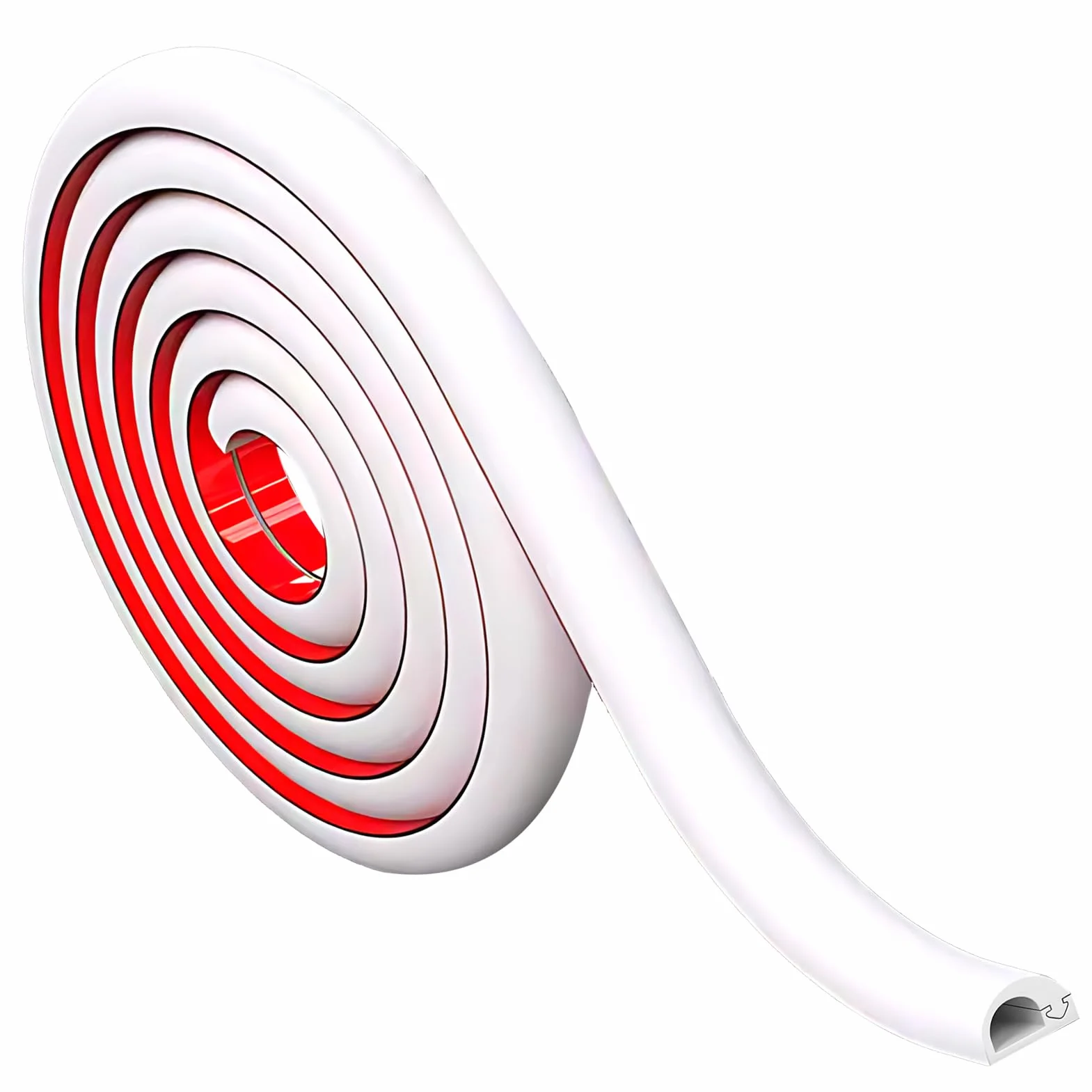 Canaleta para Cables Adhesiva de Pared 2 Metros, Protector de Cables Flexible PC, 10x10mm, Blanco