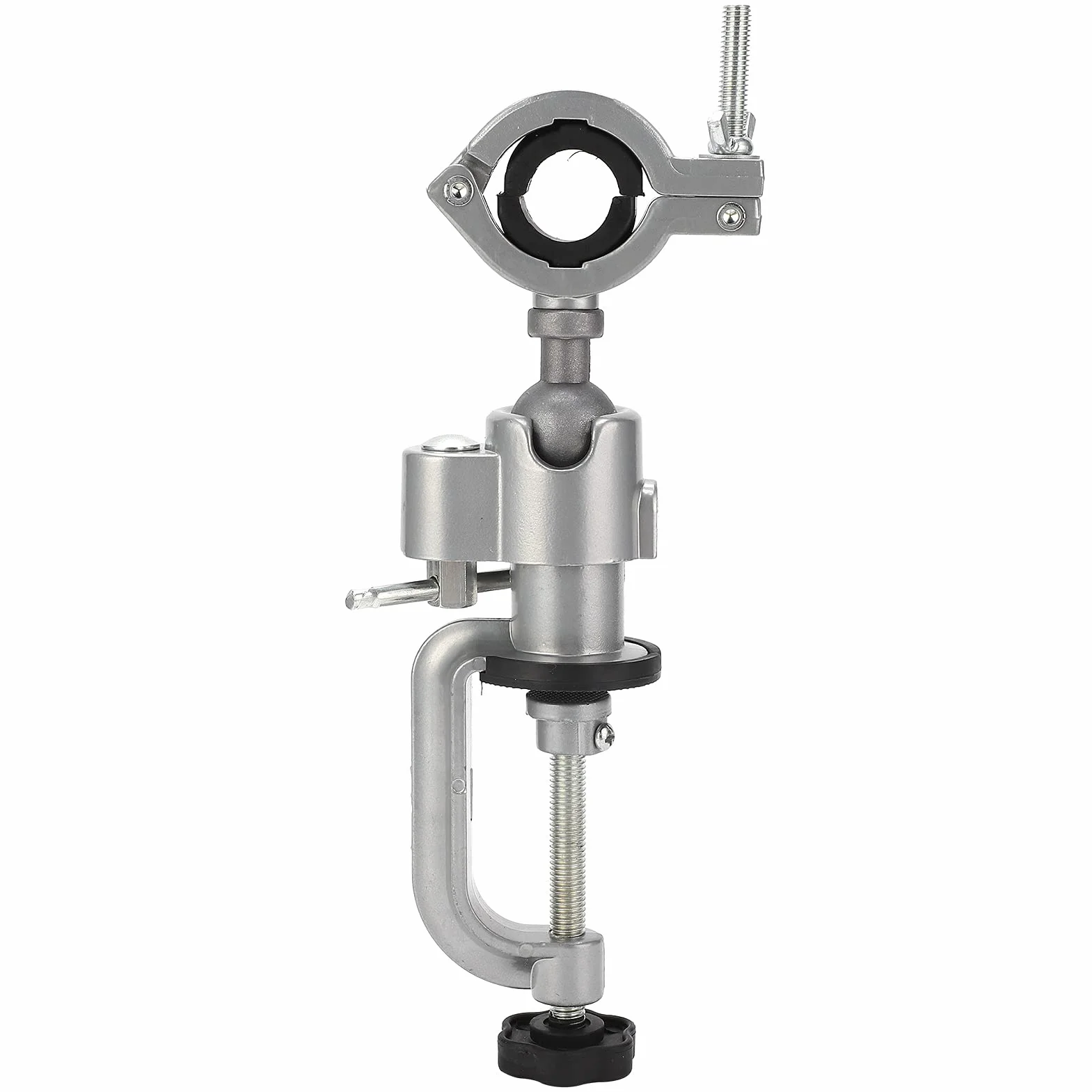 Soporte para Taladro Eléctrico, Soporte Vertical y Amoladora 360°, Columna Giratoria, Base Fija, Marco Giratorio, Pinzas Carpintería Ajustable