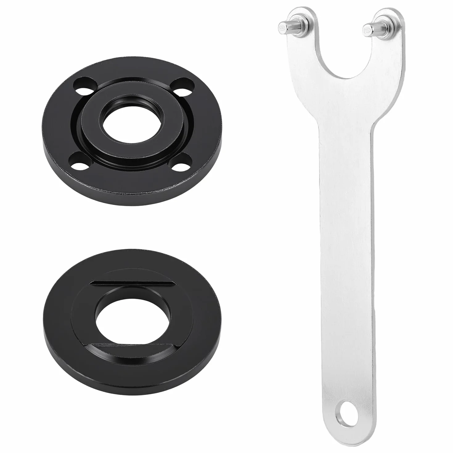 QWORK® Juego de tuercas de brida y llave de brida para amoladoras angulares universales de 125 mm