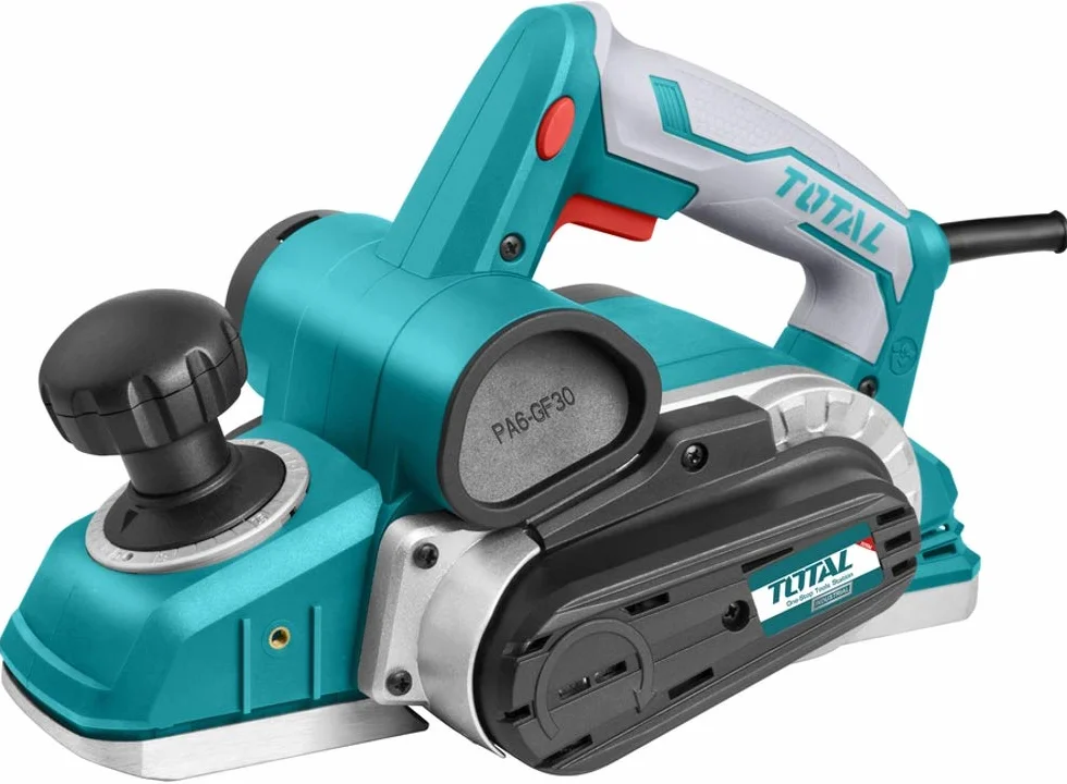 TOTAL - Cepillo Eléctrico para Madera - Potencia de 1050 W - Profundidad de 3 mm - Ancho de Cepillado de 82 mm - Incluye 2 Cuchillas de Recambio