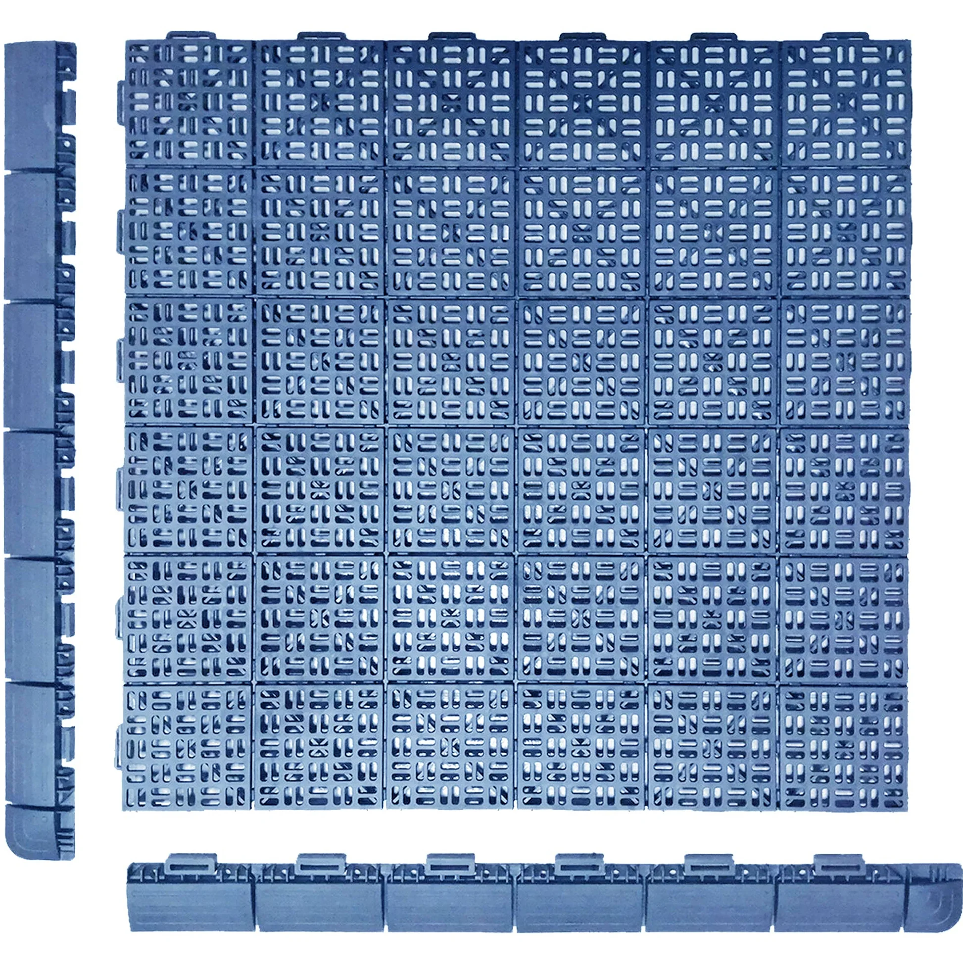 WELL HOME MOBILIARIO & DECORACIÓN Pack 3 baldosas para jardín efecto drenaje de 55,5x55,5 cm. Cobertura total 0,9 m2 – Colección Marte – Azul