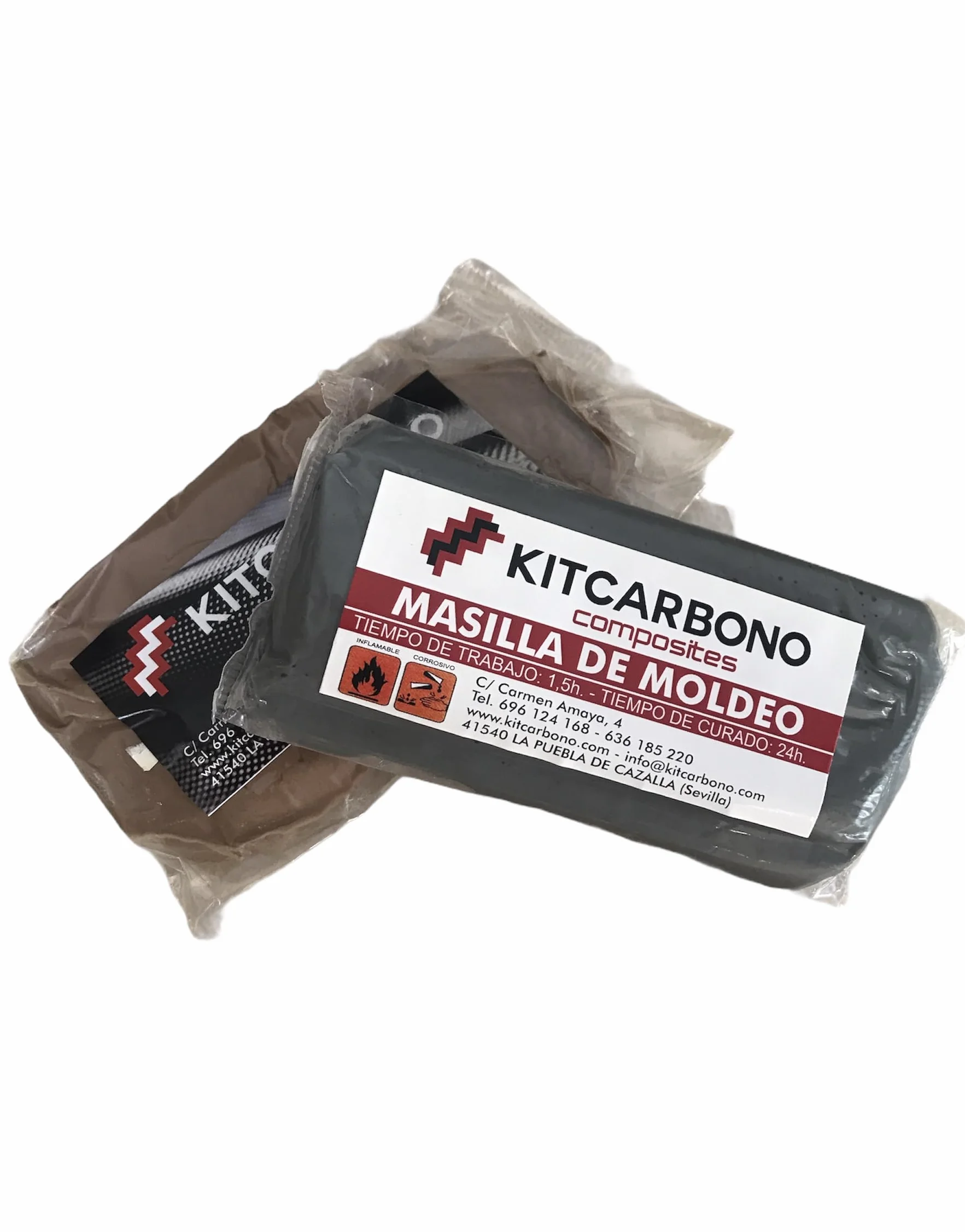 Kitcarbono Masilla Epoxi para Moldeo y Reparacion Profesional A(250gr)+B(250gr) 500gr