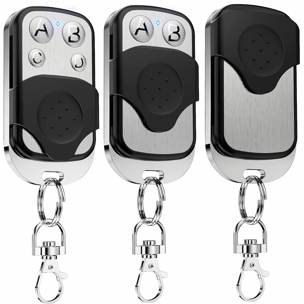 3Pcs Mando Garaje Universal 433Mhz, Mando a Distancia Clonador Puerta Garaje Codigo Fijo, Duplicador de Mandos de Garaje, Control Remoto Inalámbrico Automático para Puerta de Garaje
