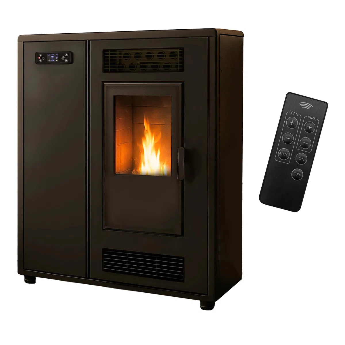 Estufa de pellets Slim Astral 12,2 kW Negro Sannover + Kit de instalación